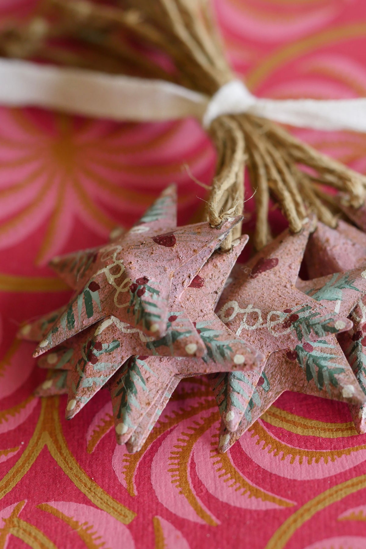 Hand Painted Folk Art Pressed Tin Barn Stars – Hope