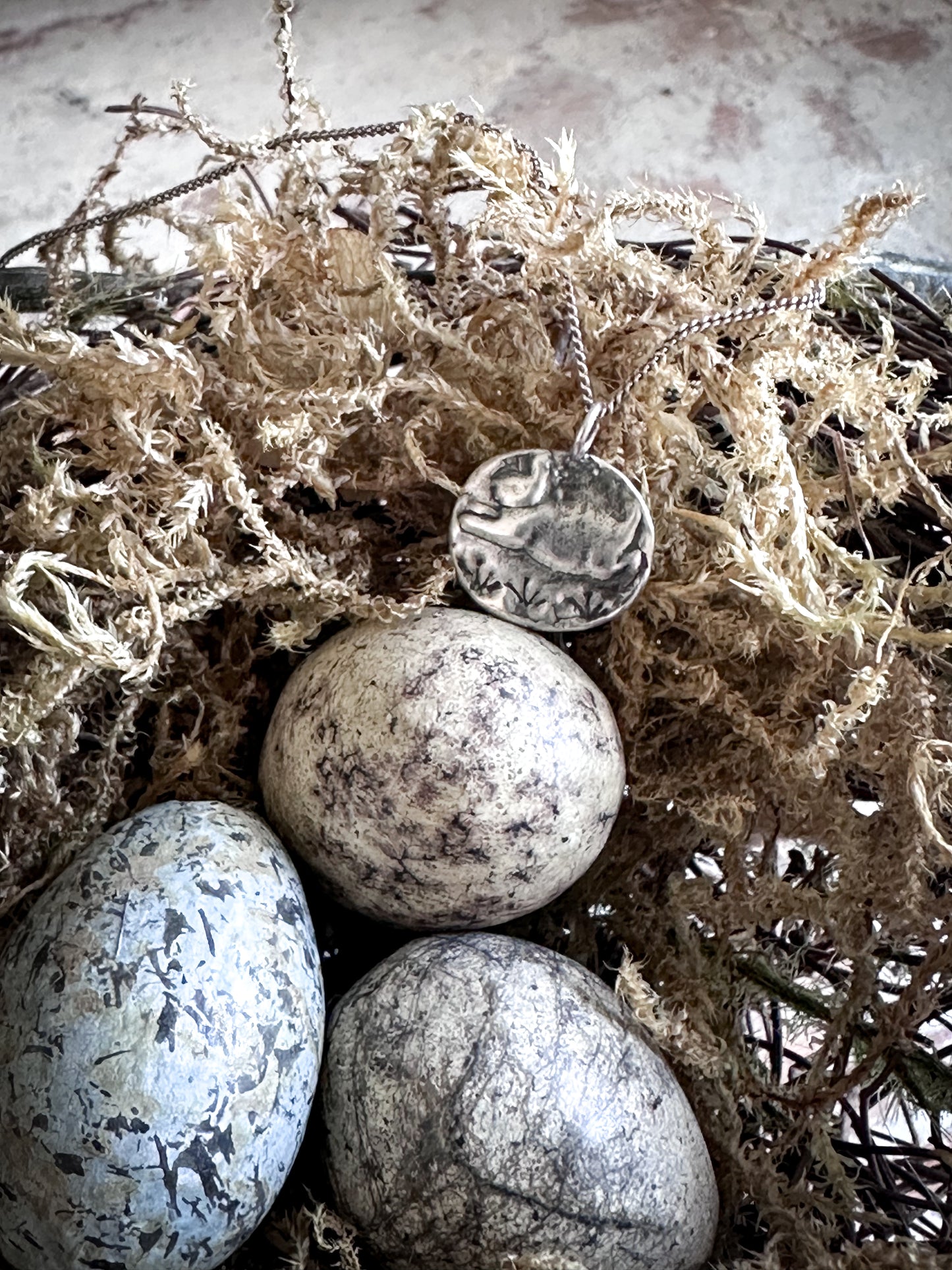 Meadow Rabbit Pendant – Handcrafted .999 Fine Silver Necklace