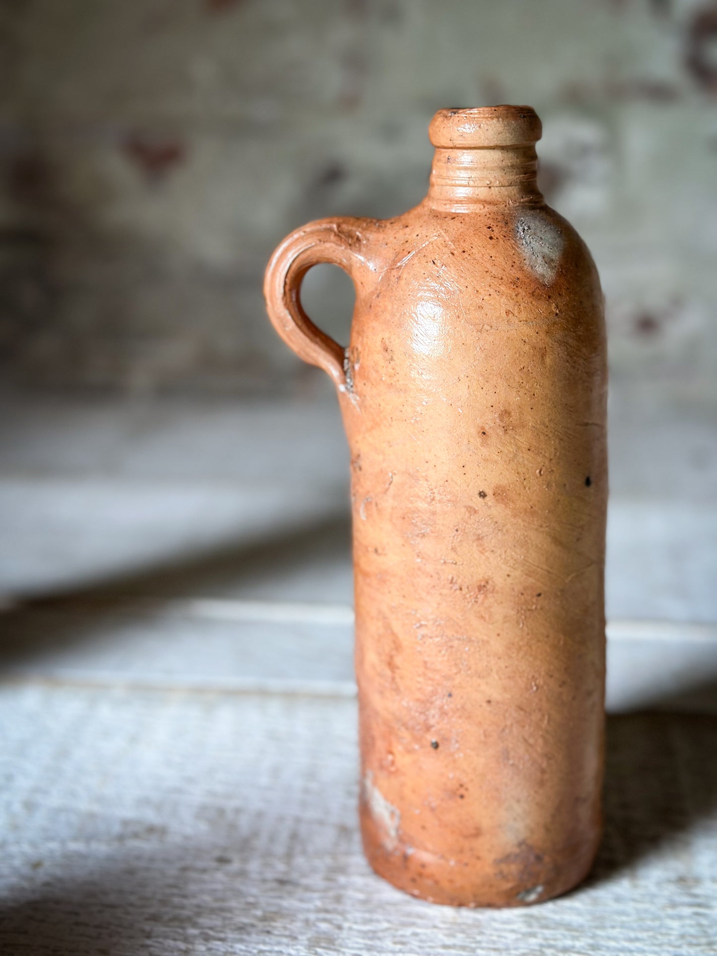 Antique Nassau Stoneware Bottle No. 6 – Salt-Glazed German Mineral Water Jug c.1880–1910