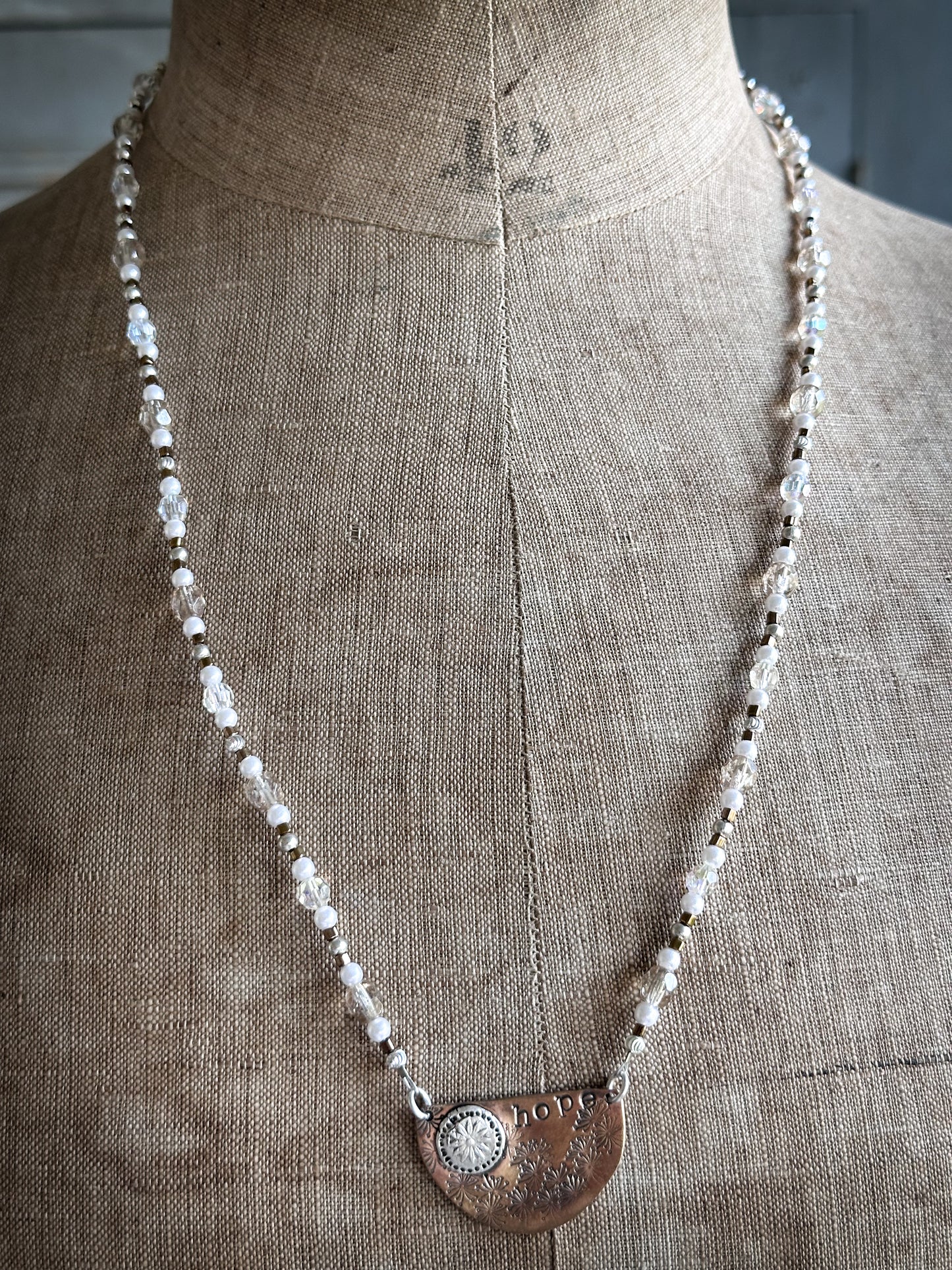 Meadow of Hope Necklace – Handmade Botanical Fine Silver & Copper Necklace