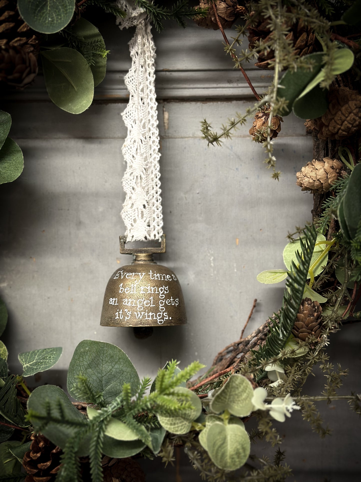 An Antique French Bell With Christmas Quote