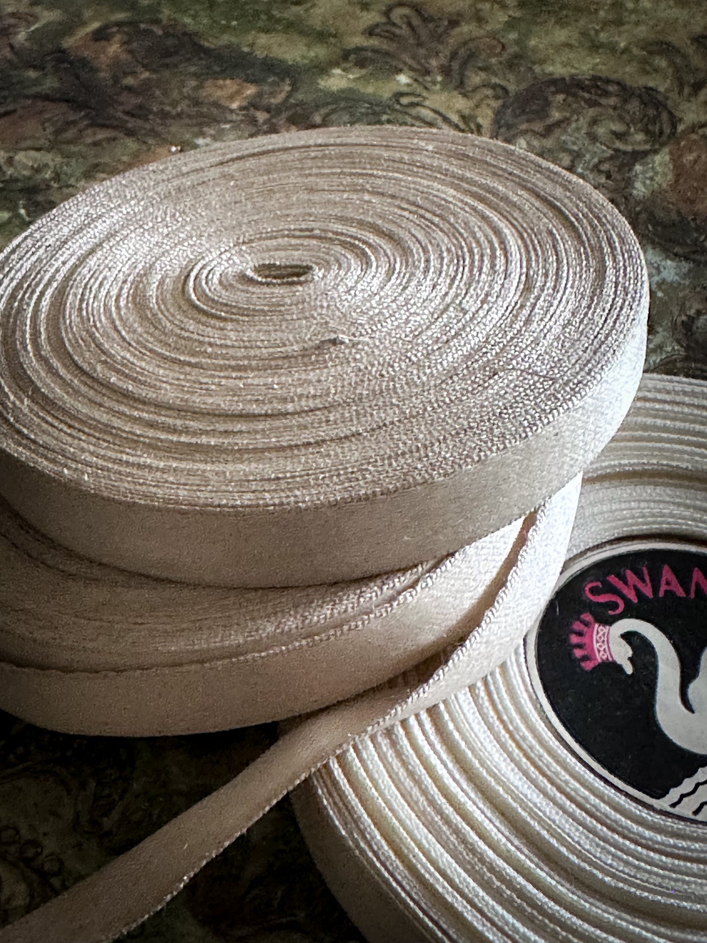 Vintage Haberdashery Satin Ribbon Three Deadstock Rolls