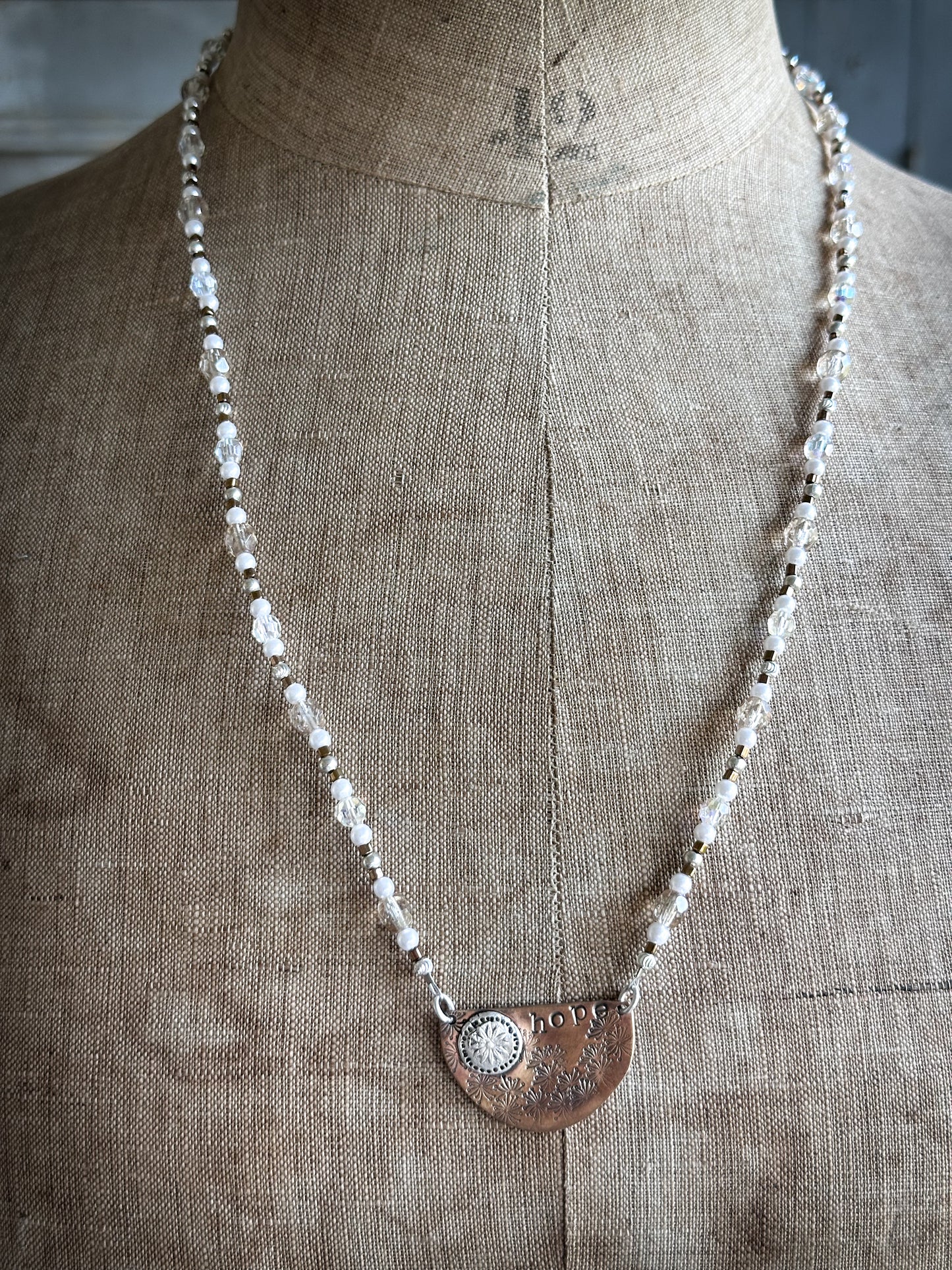 Meadow of Hope Necklace – Handmade Botanical Fine Silver & Copper Necklace