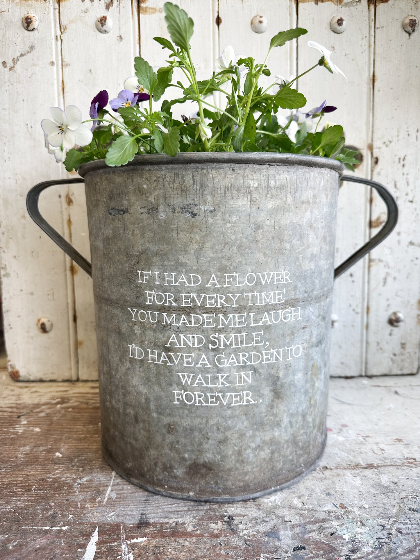 “If I Had a Flower” Galvanised Garden Planter