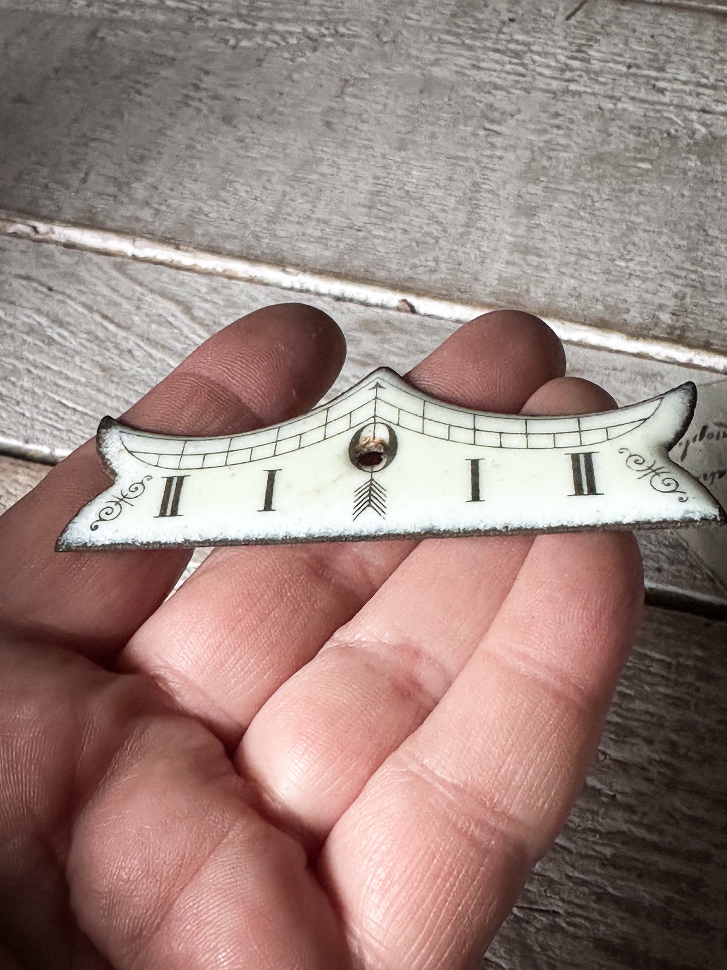 Victorian Enamel Clock Beat Plate | Antique Pendulum Beat Scale | Clock Restoration Part