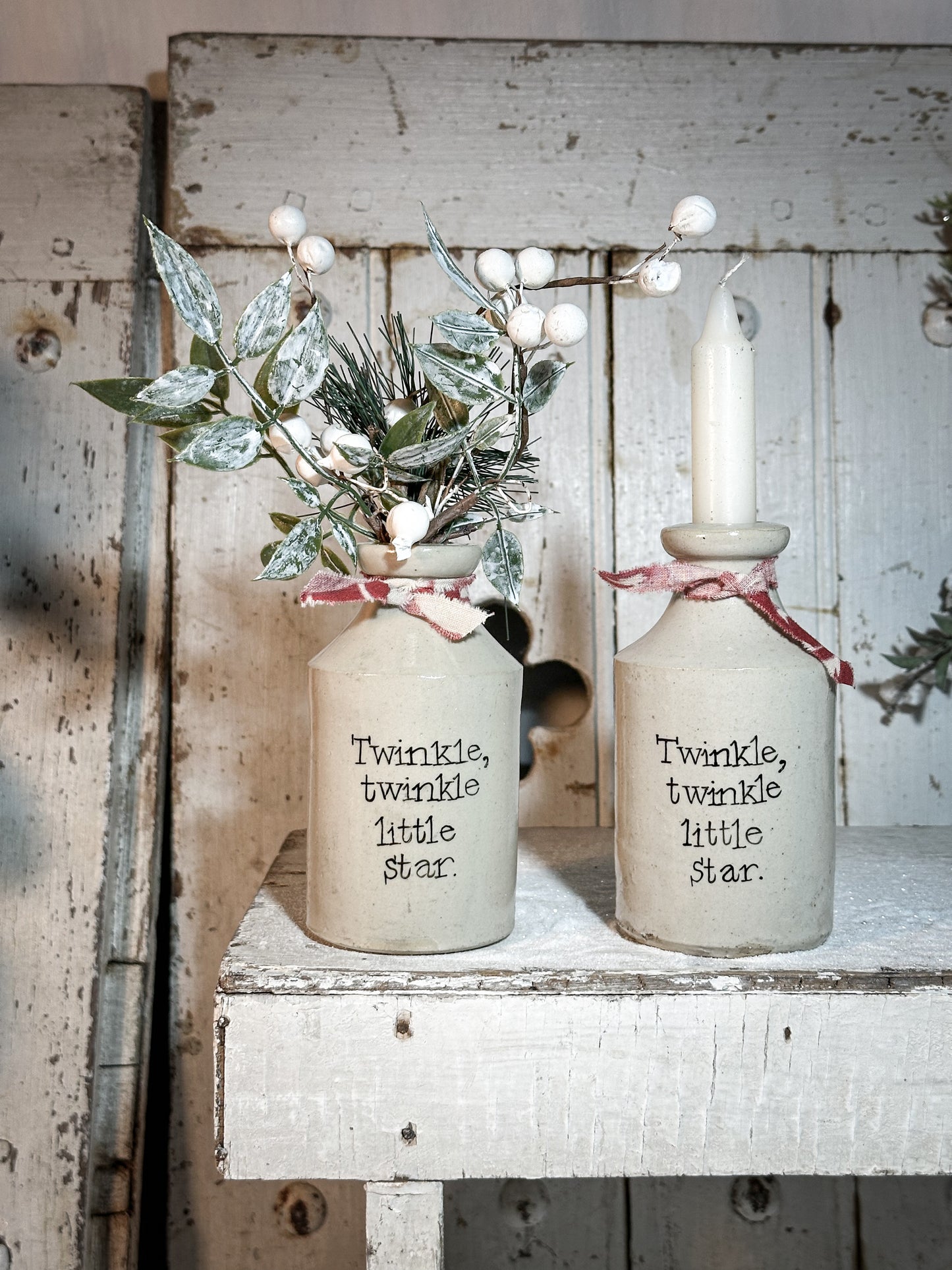 A Victorian unearthed stoneware pottery tall bottle with a hand painted quote