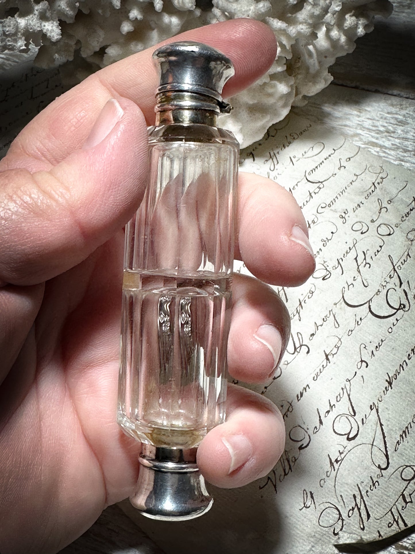 A Beautiful Antique Double Ended Glass Perfume or Scent Bottle