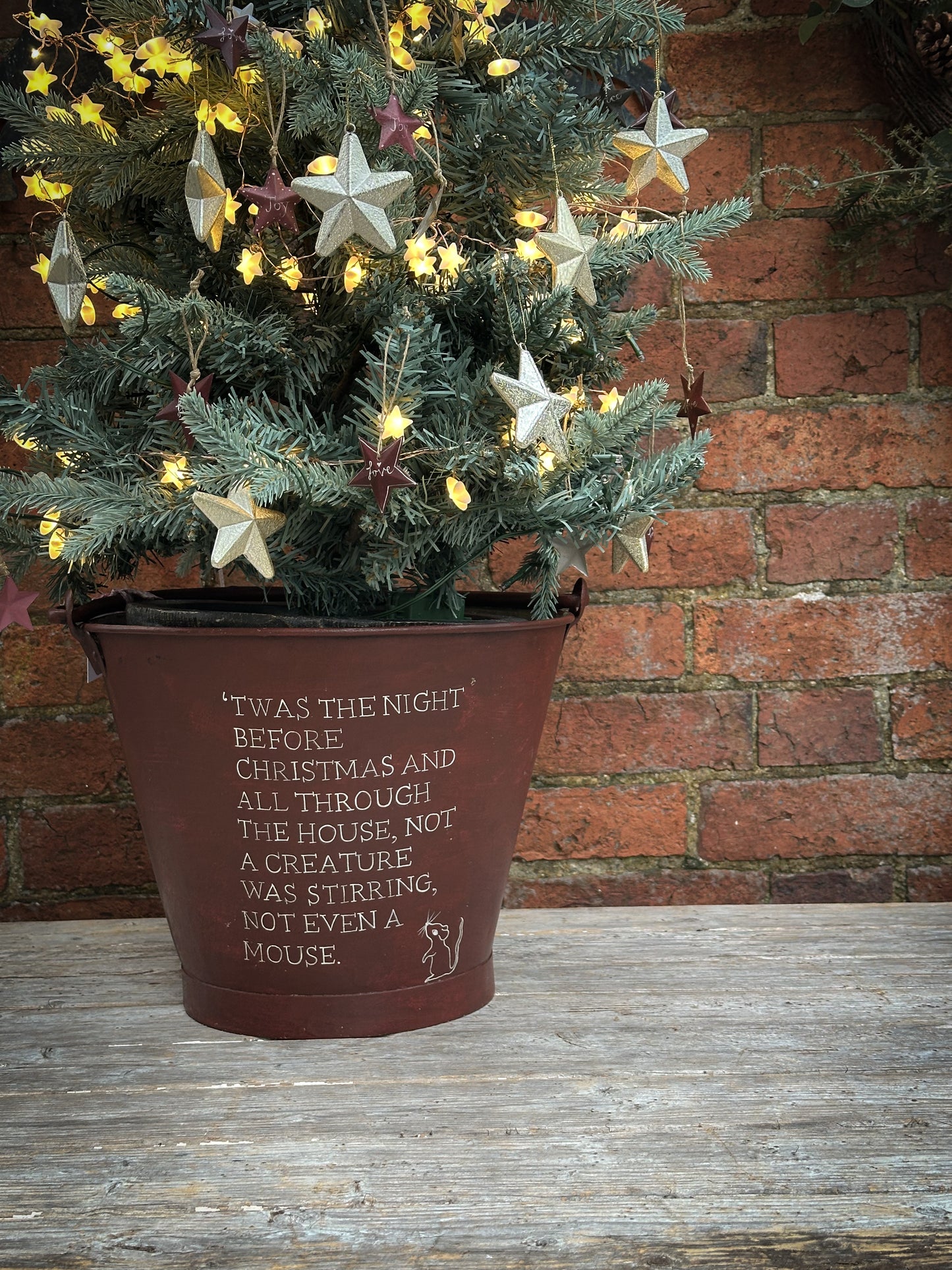 A beautiful heirloom vintage galvanised bucket hand painted using traditional sign writer’s techniques and materials