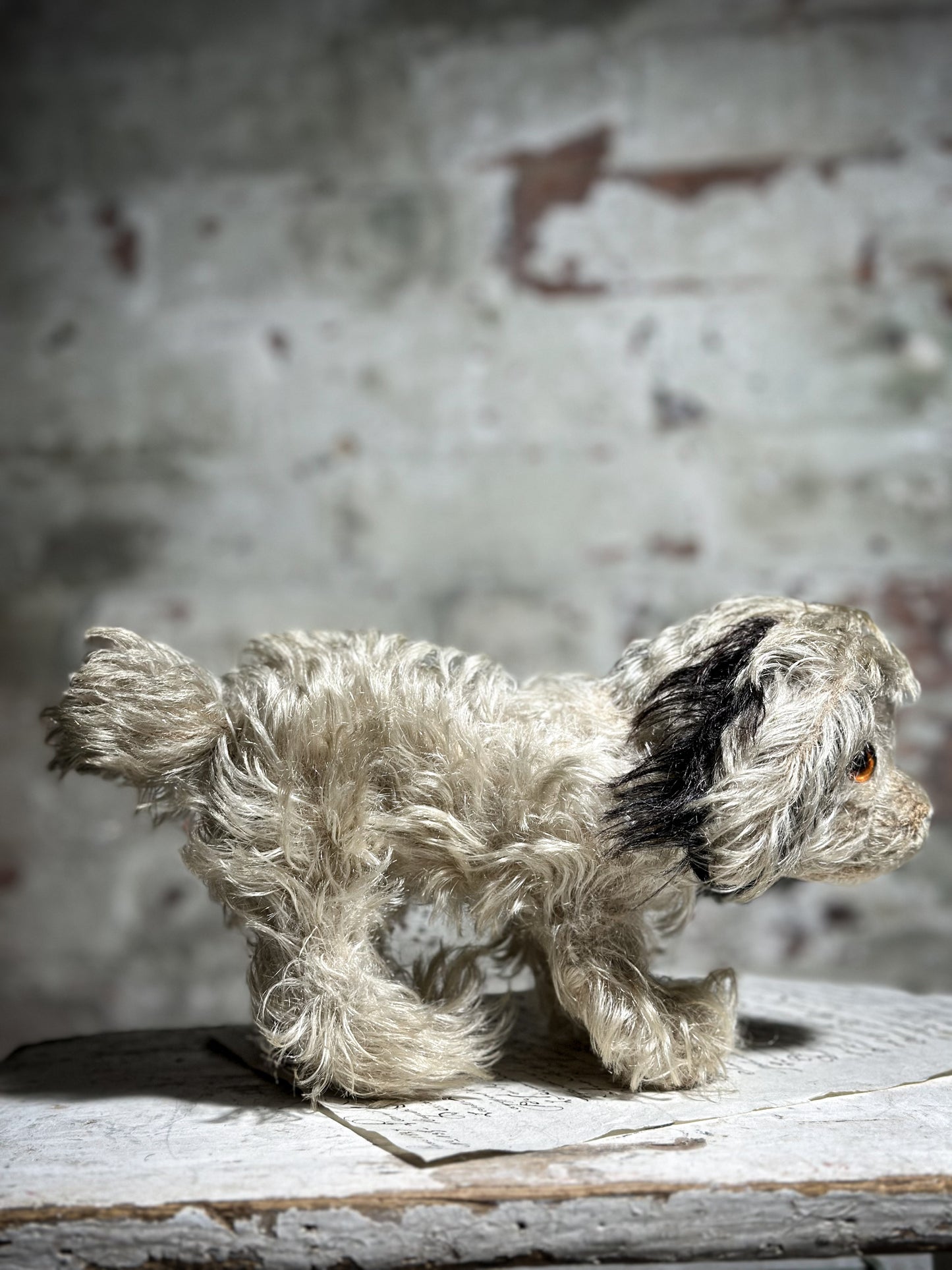 Antique Mohair Toy Terrier Dog