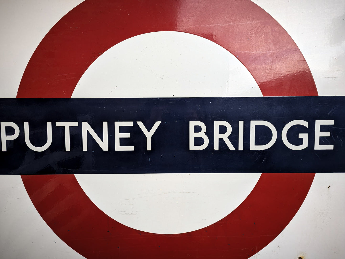 An Original London Underground Enamel Platform Station sign Putney Bridge