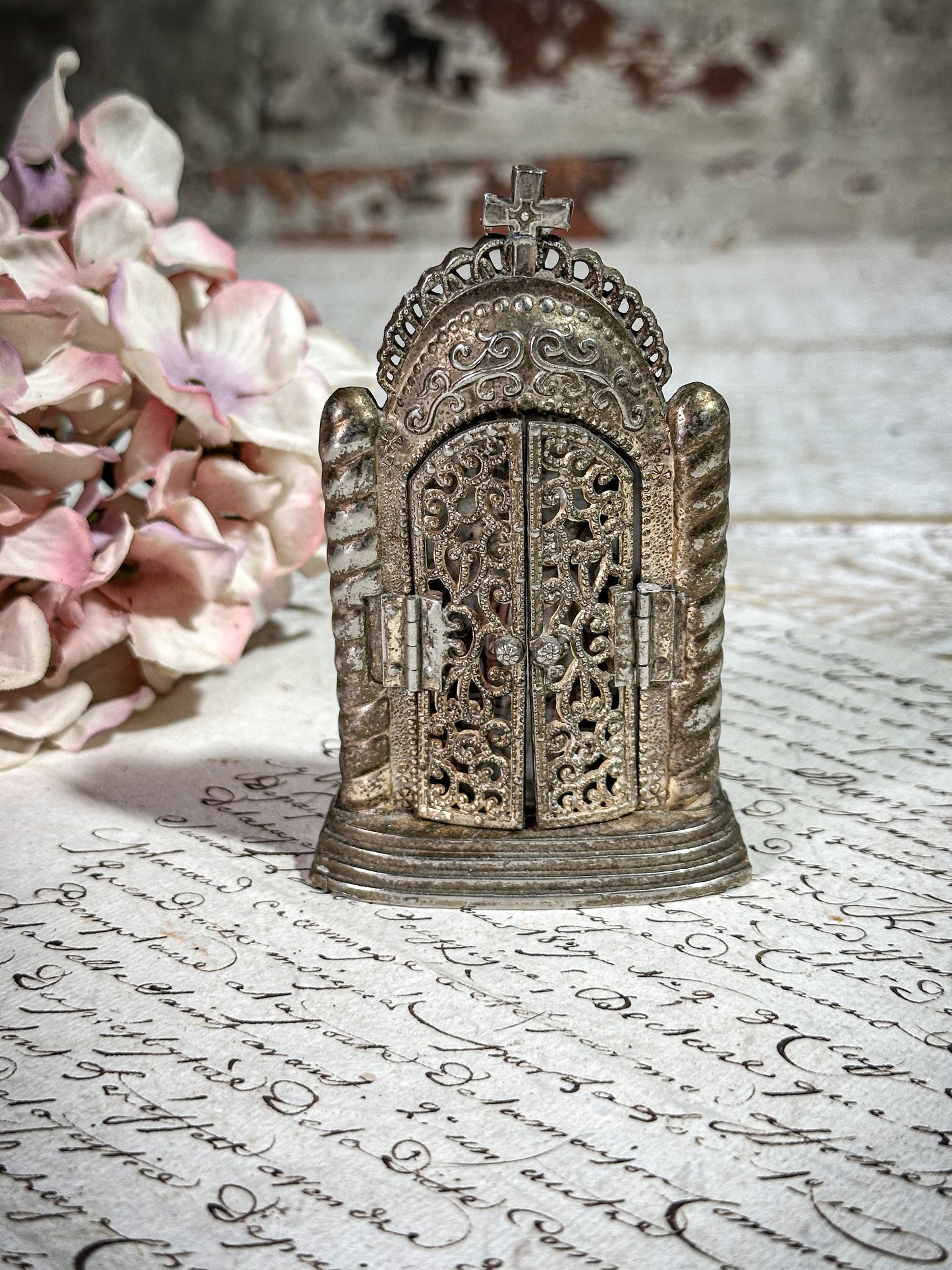 Antique French miniature Shrine