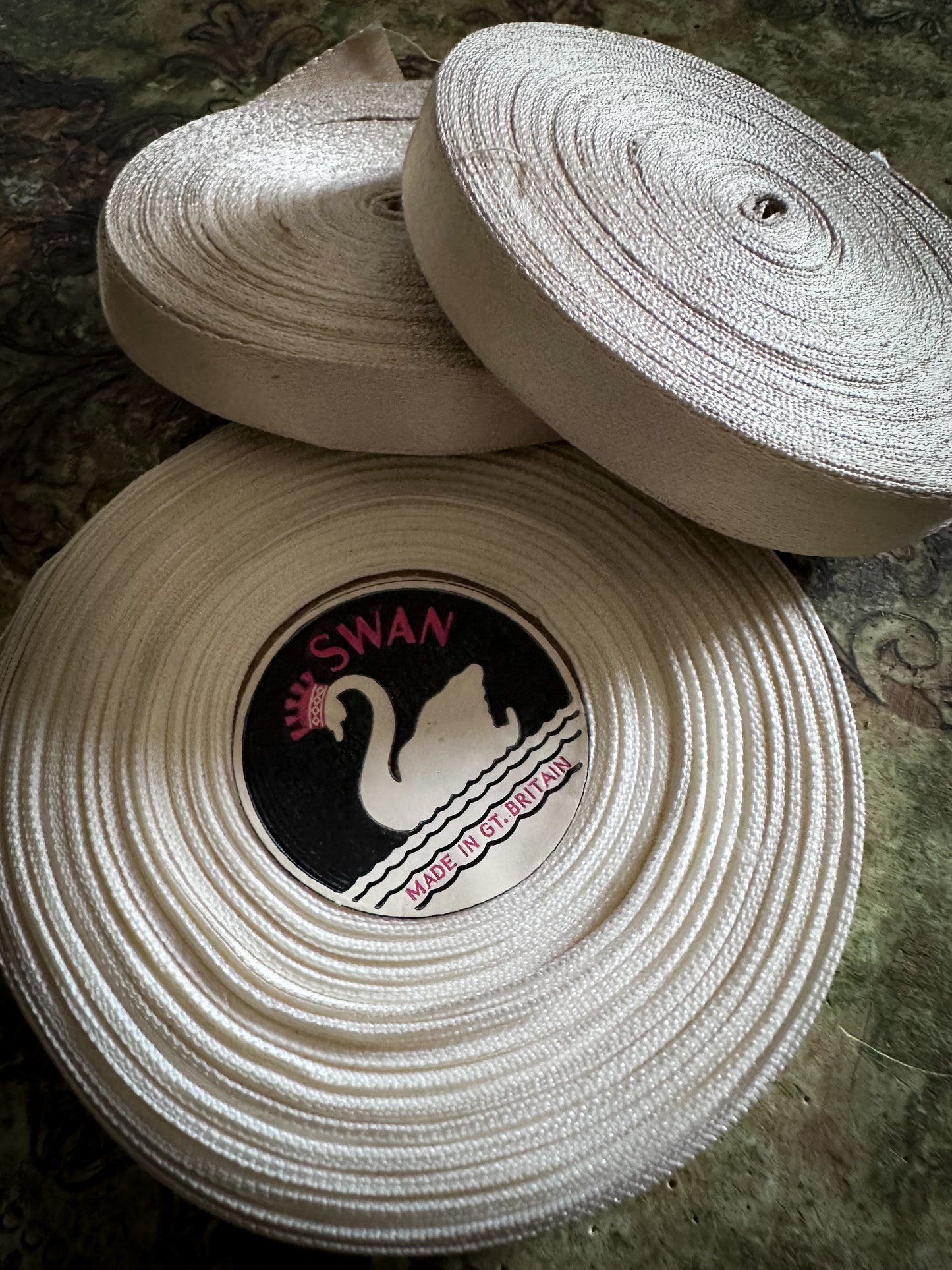 Vintage Haberdashery Satin Ribbon Three Deadstock Rolls