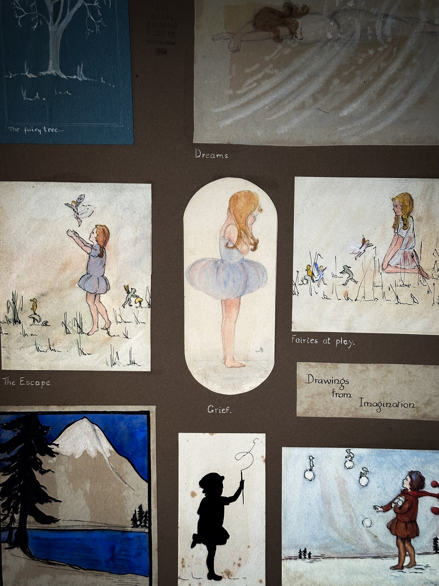 A rare surviving 1920’s young lady’s Art Portfolio entries to The Royal Drawing Society