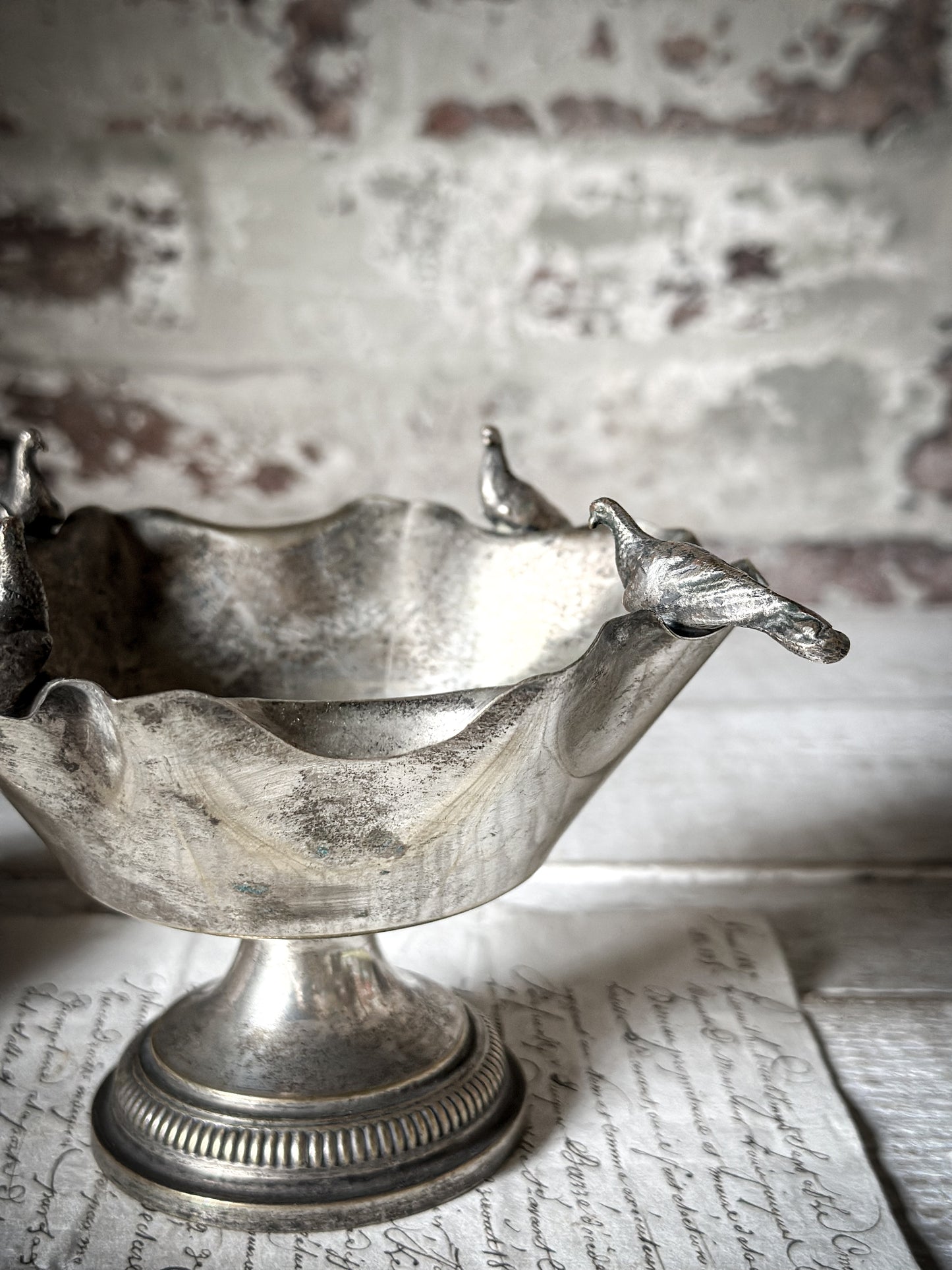 A Stunning Antique Silver Plated French Bon Bon Dish