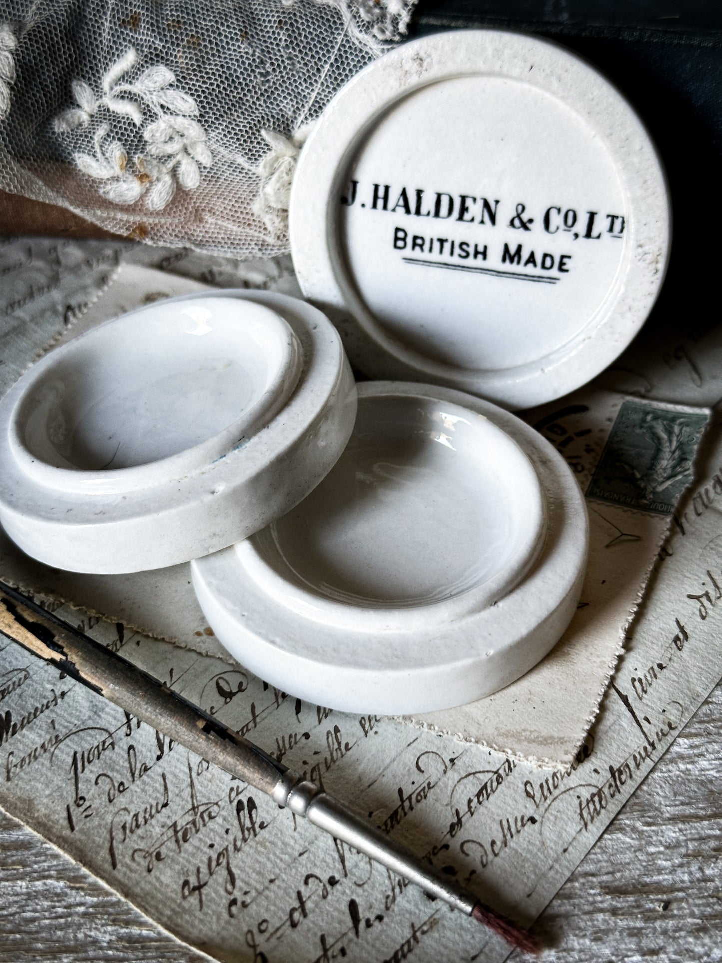 Porcelain Victorian Artist’s Stacking Paint Palette by J. Halden & Co.