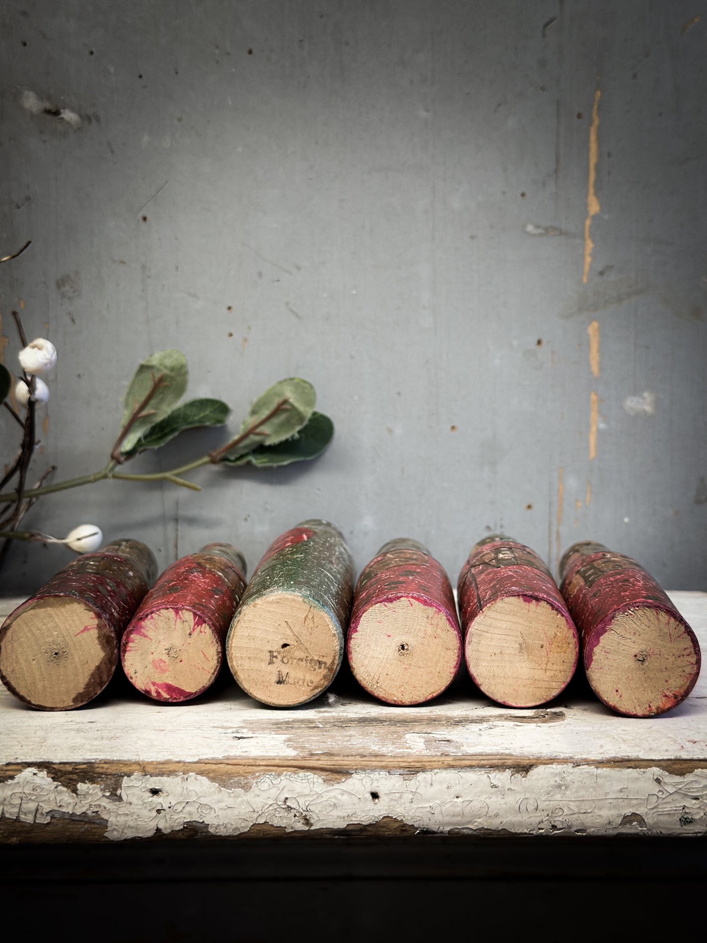 Exquisite Antique Hand-Carved Santa Figures – Set of Six (c. 1920–1930, Ex-Bletchley Museum Collection)