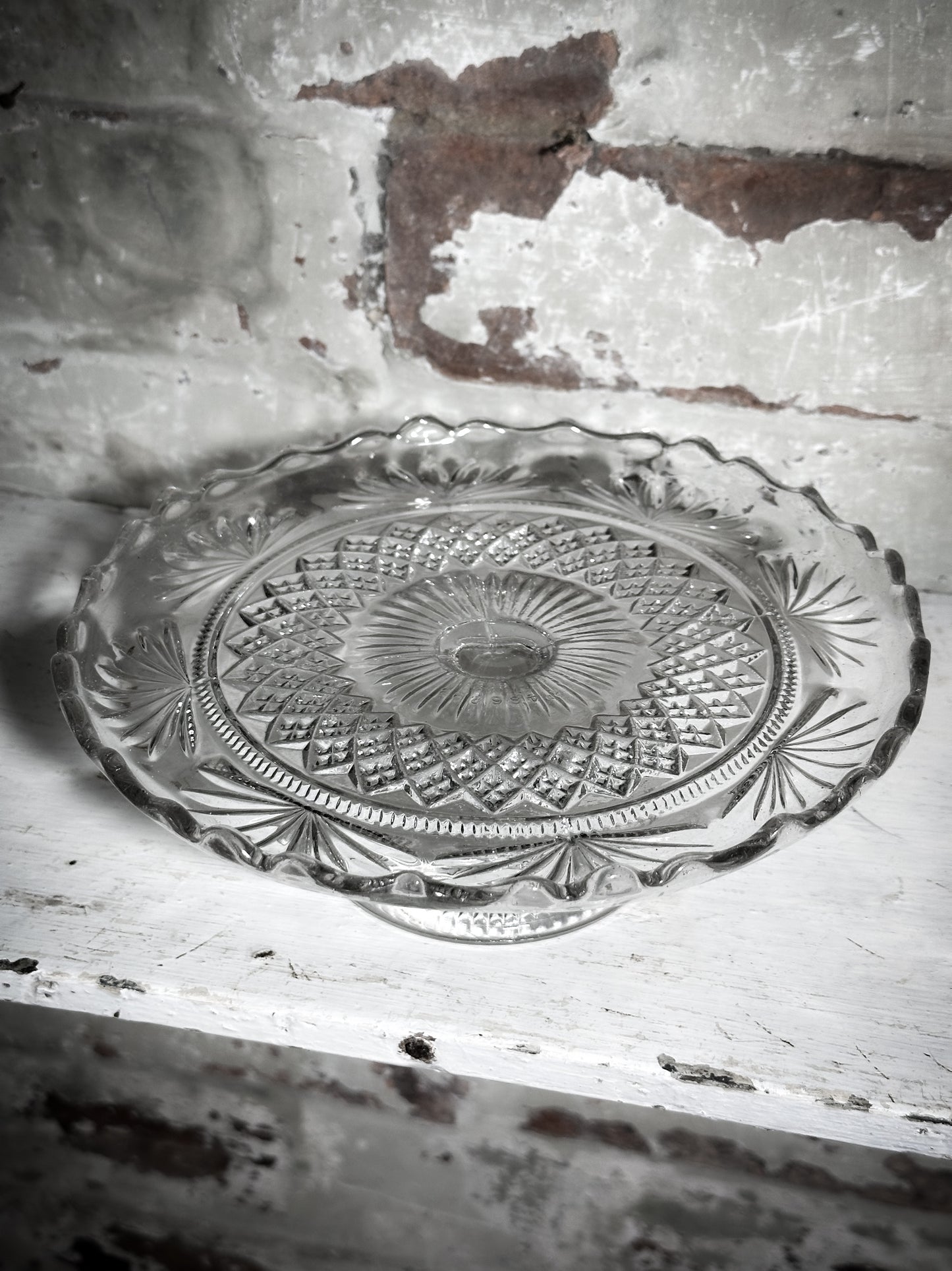 Pressed Glass Vintage Cake Stand