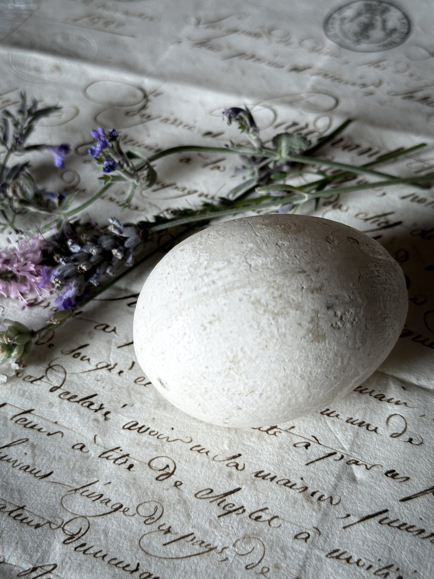 An original antique ceramic broody egg