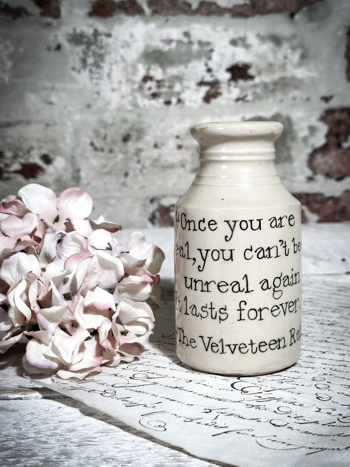 An Antique Bottle with a Hand Painted Inspirational Quote