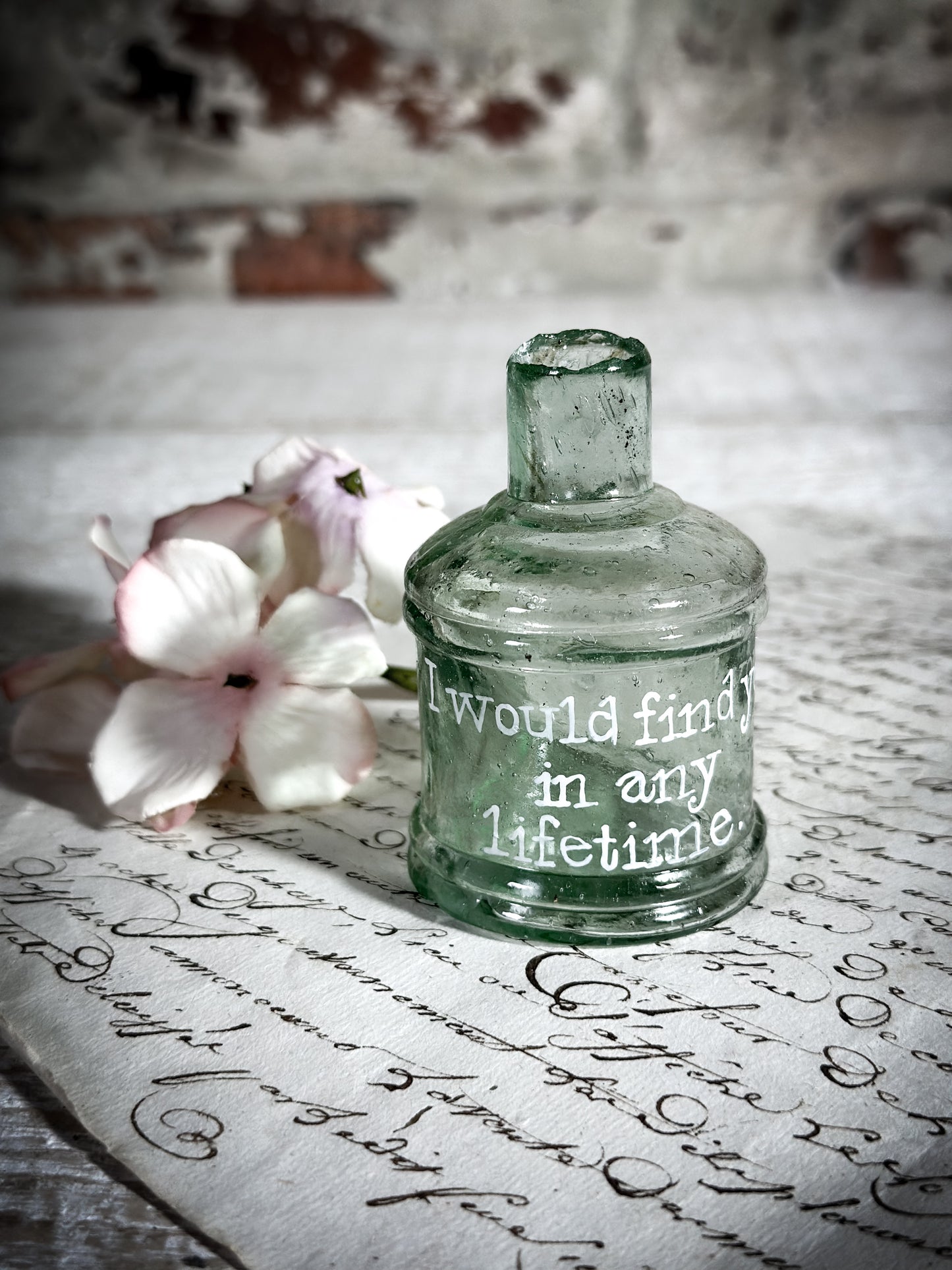 A Victorian Glass Ink Bottle Vase Gift for a Gardener