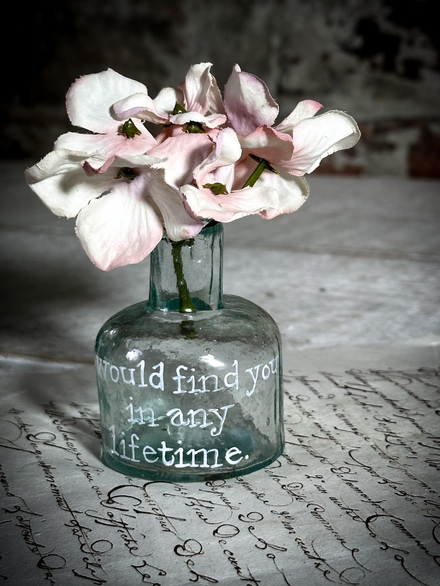 A Victorian Glass Ink Bottle Vase Gift for a Gardener