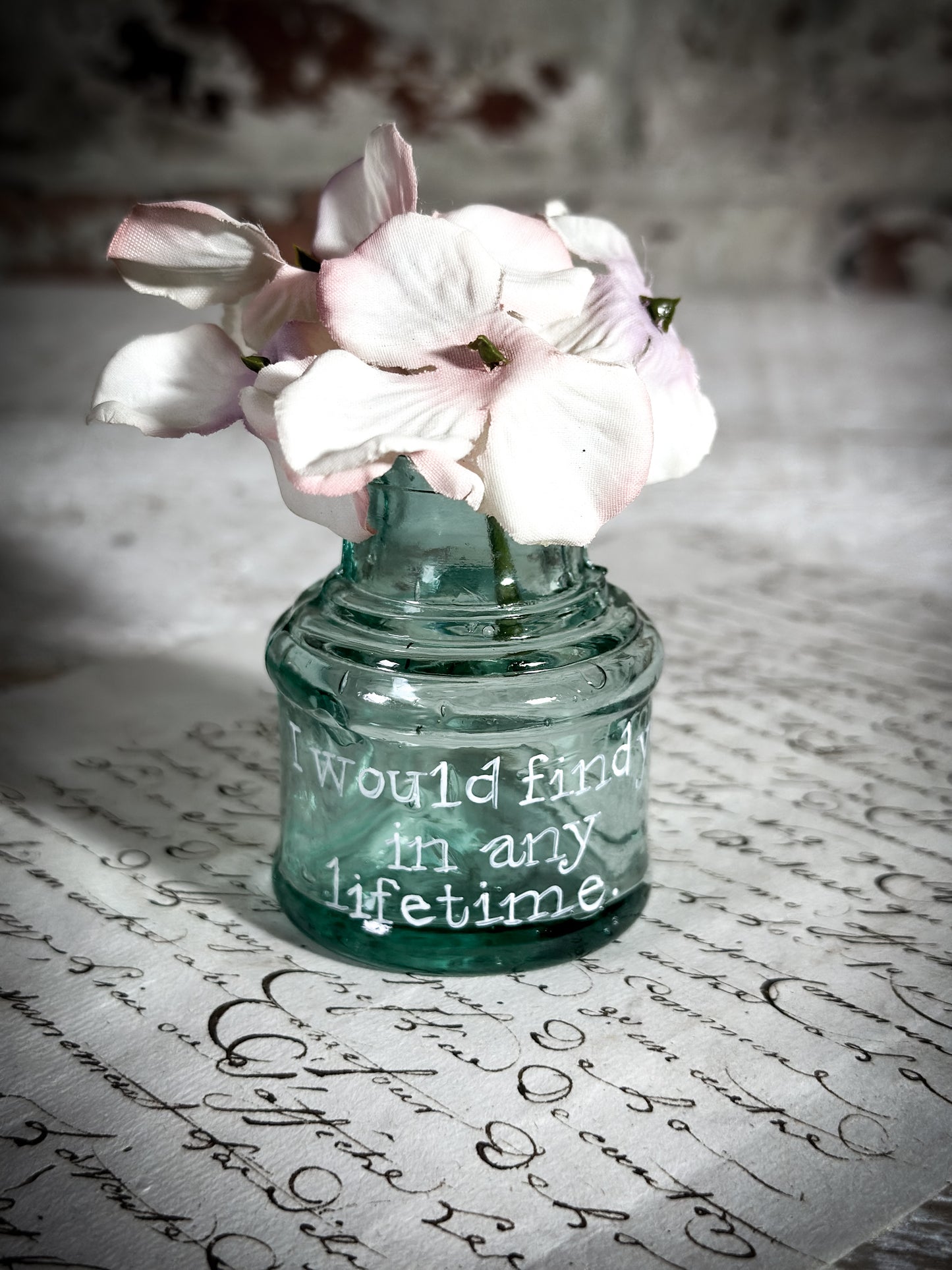 A Victorian Glass Ink Bottle Vase Gift for a Gardener