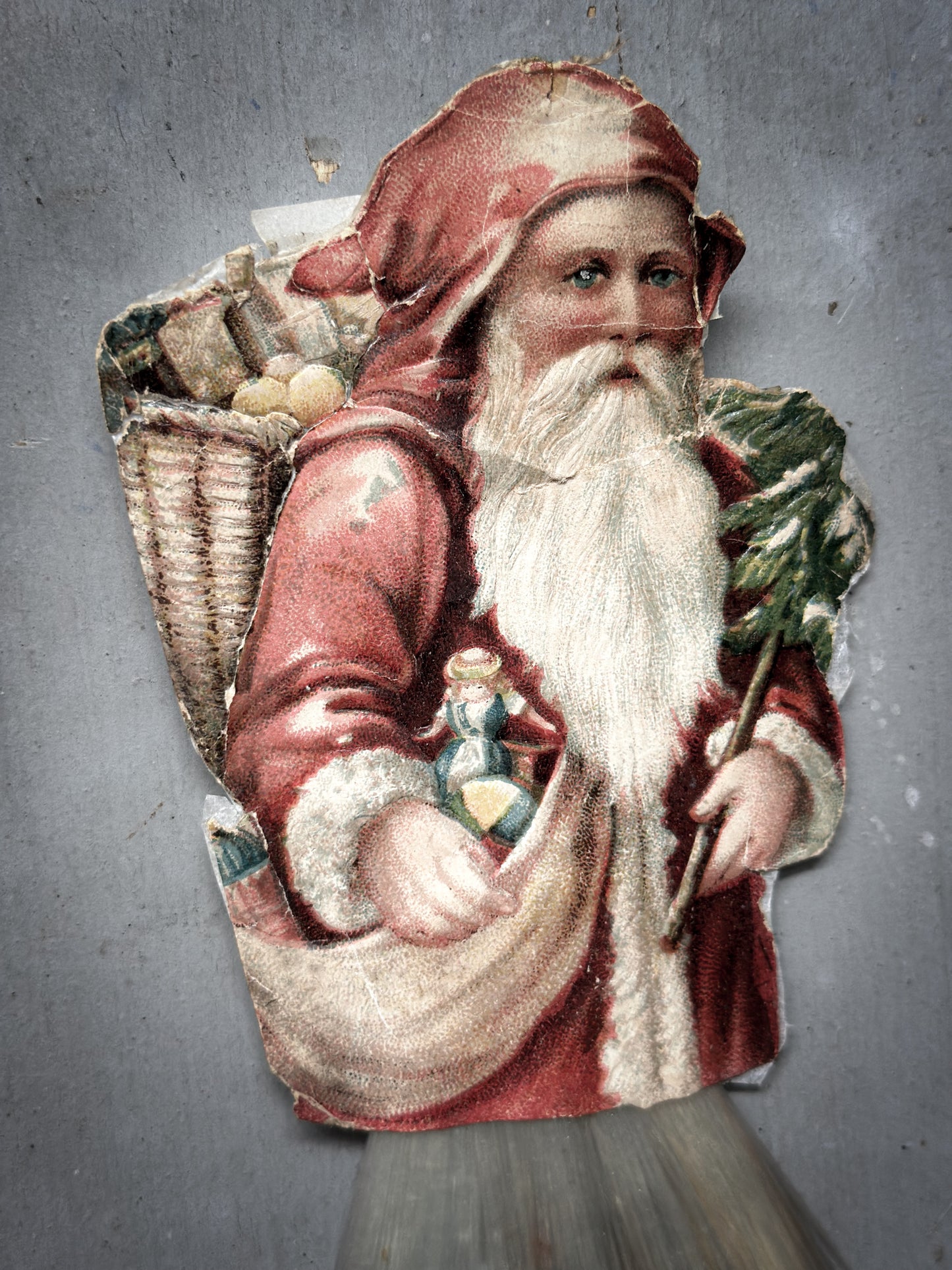 Antique Spun-Glass Father Christmas Ornament (c. 1900–1930)