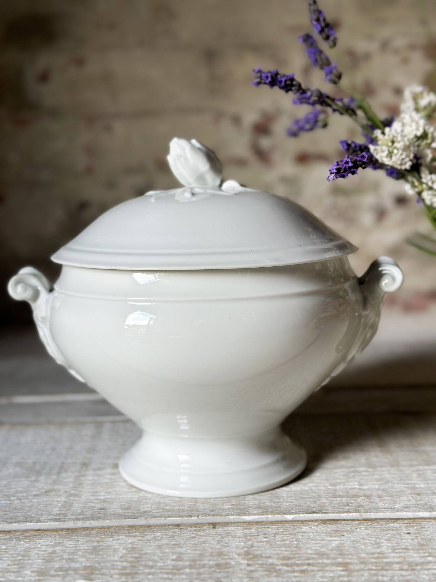 A beautiful antique French ironstone soupier