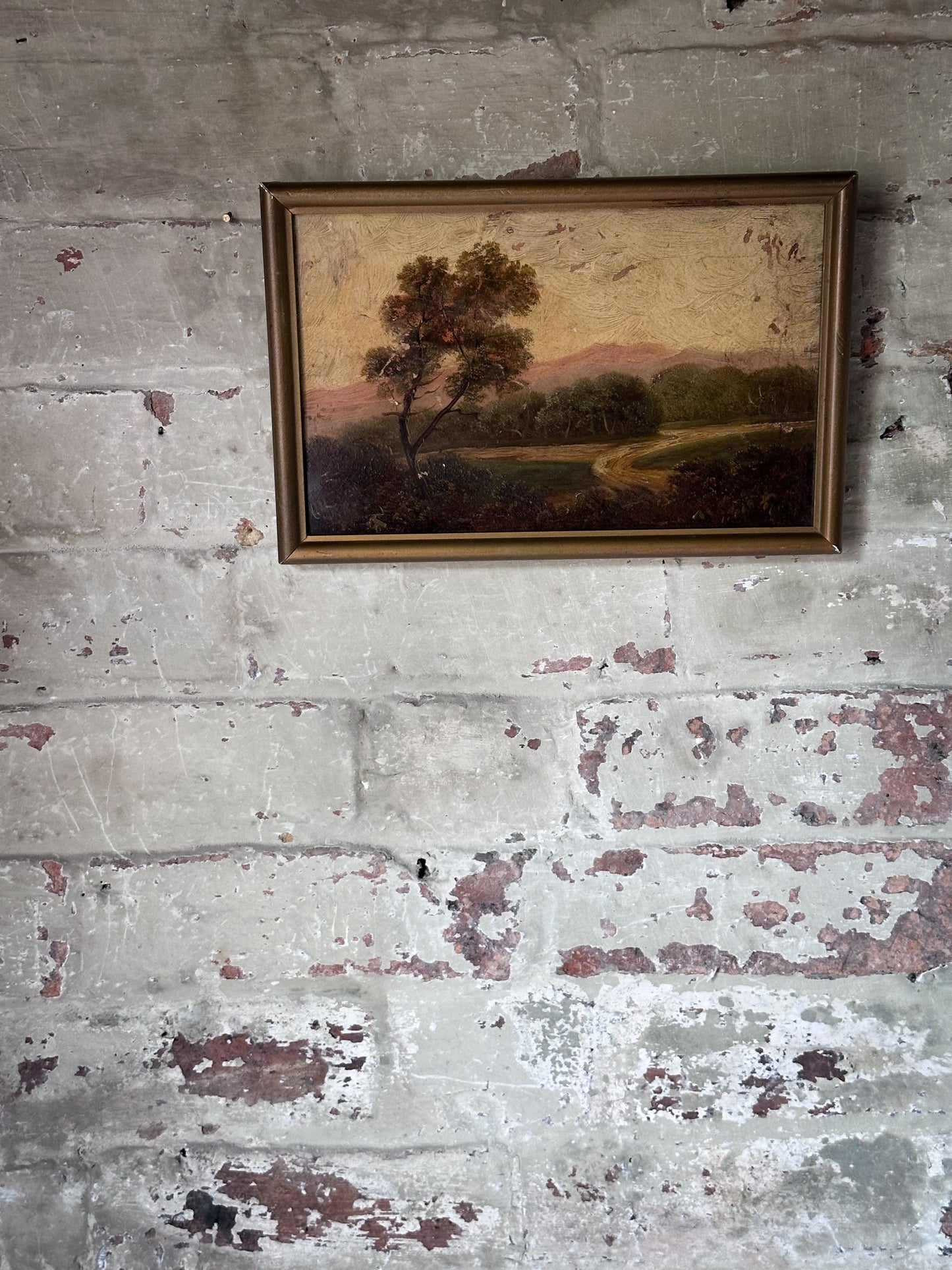 Antique Victorian Oil Painting on Board in Original Frame | Signed Landscape Artwork | c.1880–1900