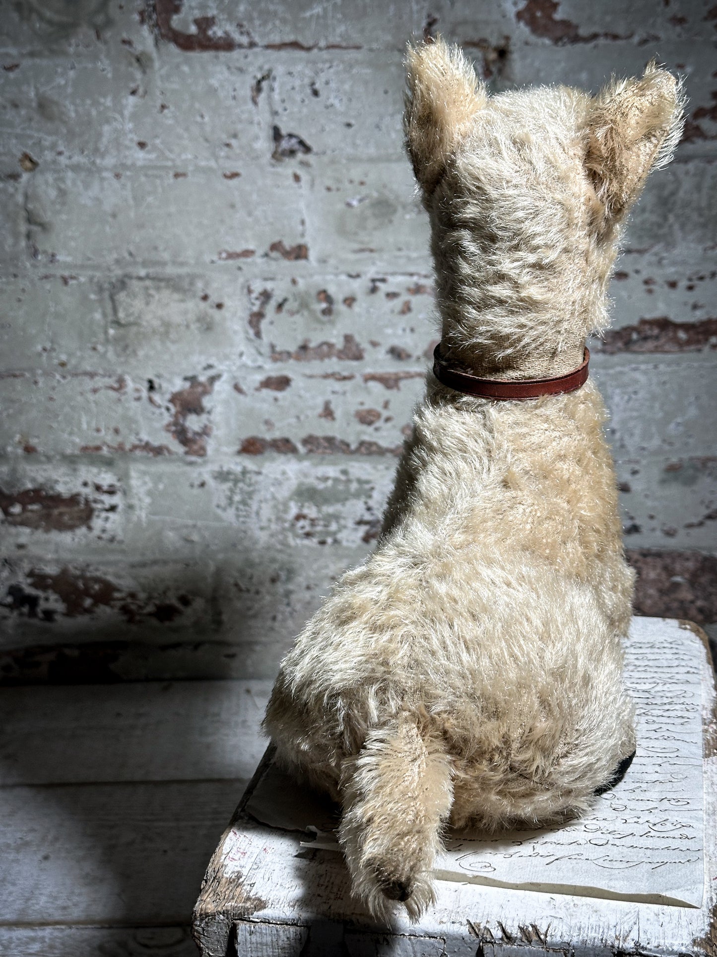 Antique Mohair Toy Terrier Dog