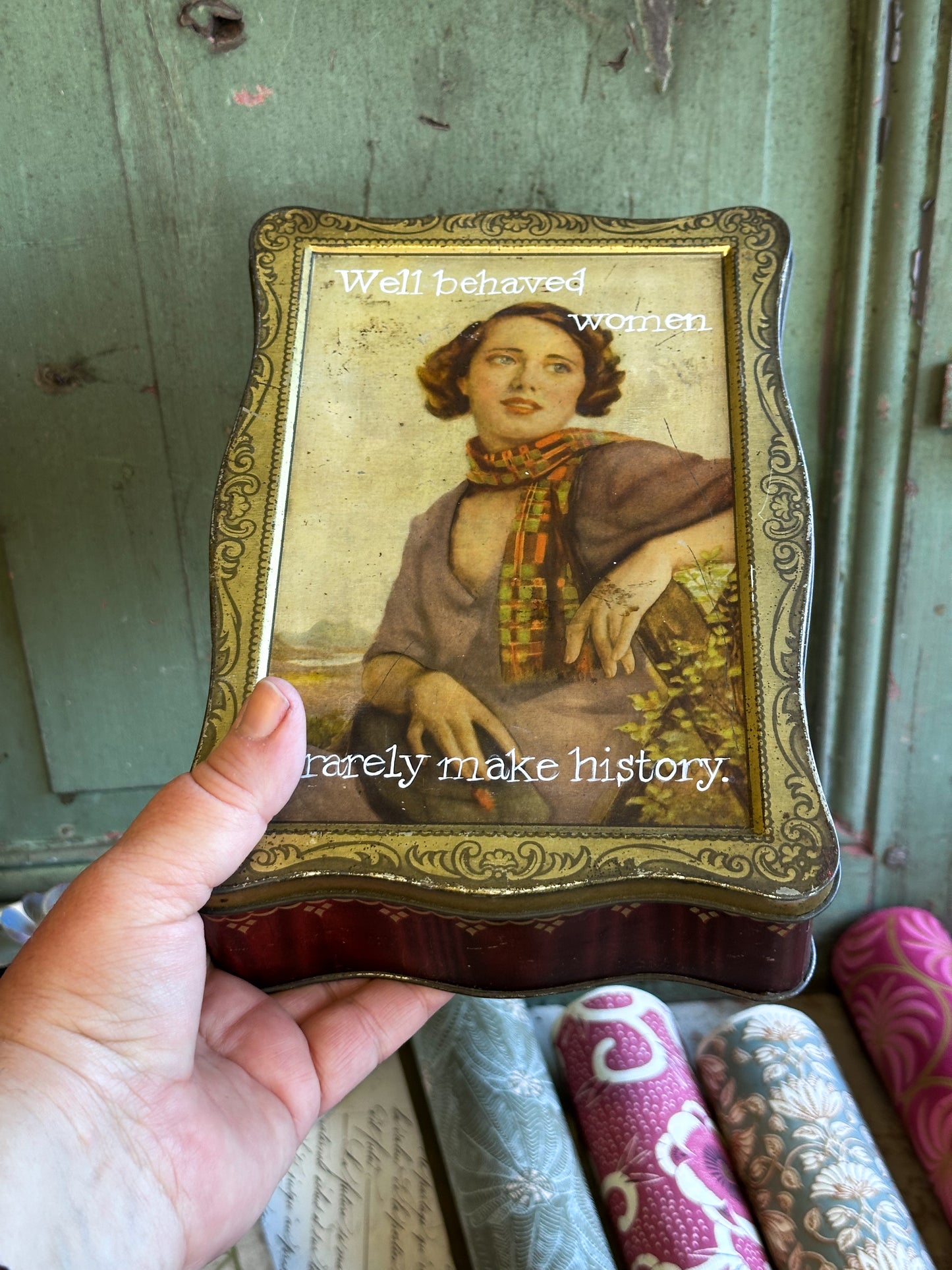 “Well Behaved Women…” – 1930s Vintage Biscuit Tin