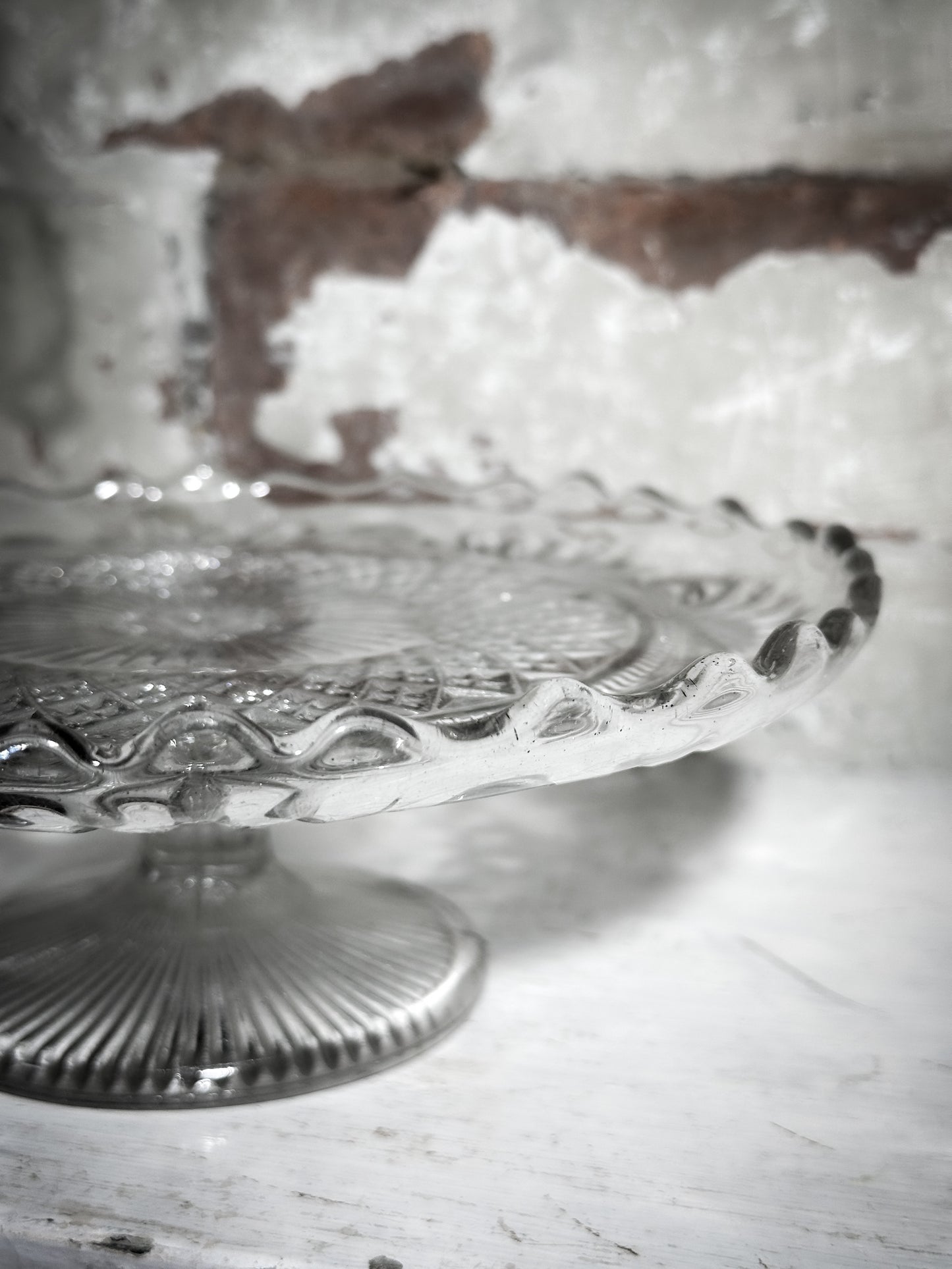 Pressed Glass Vintage Cake Stand