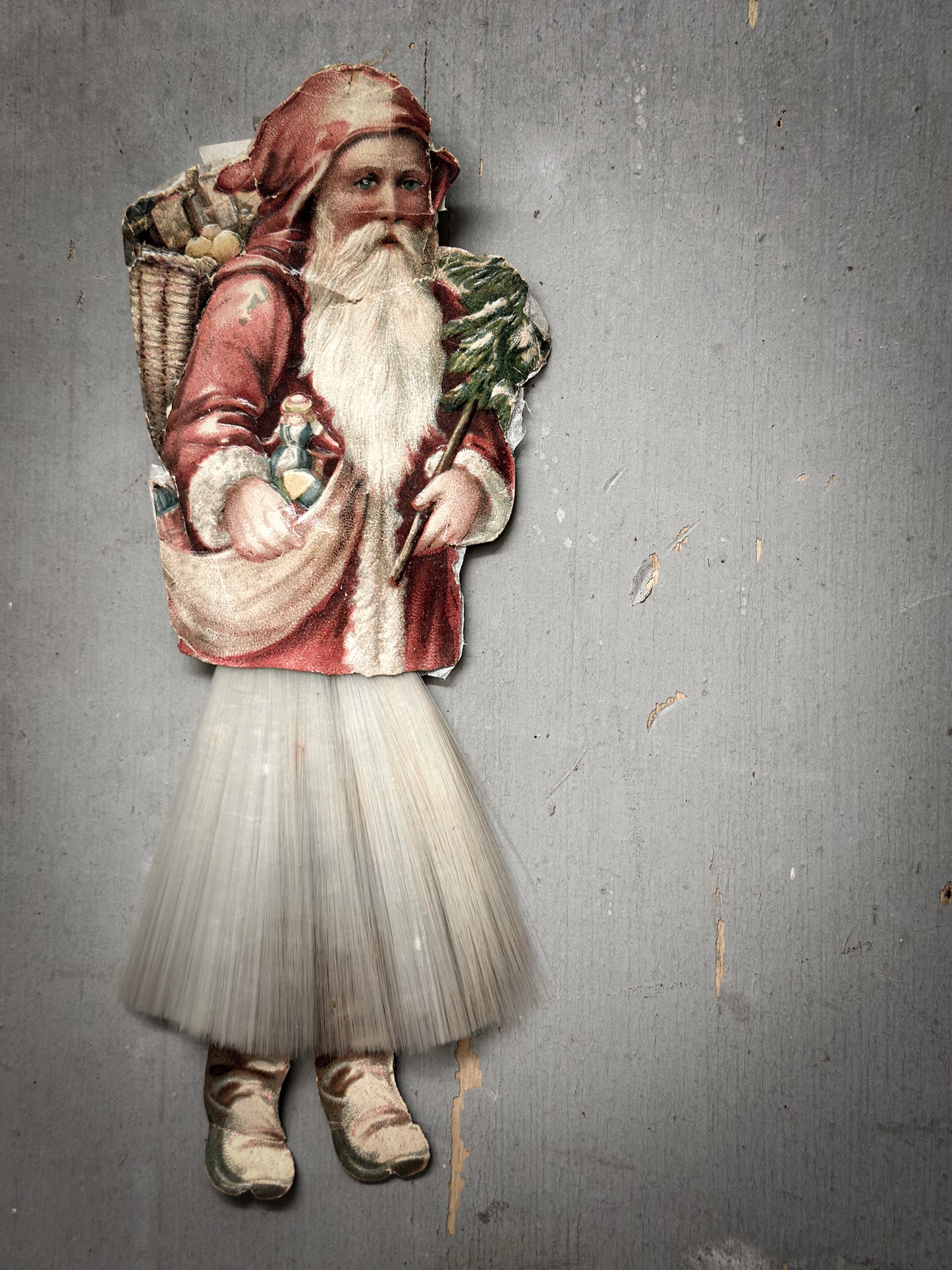 Antique Spun-Glass Father Christmas Ornament (c. 1900–1930)