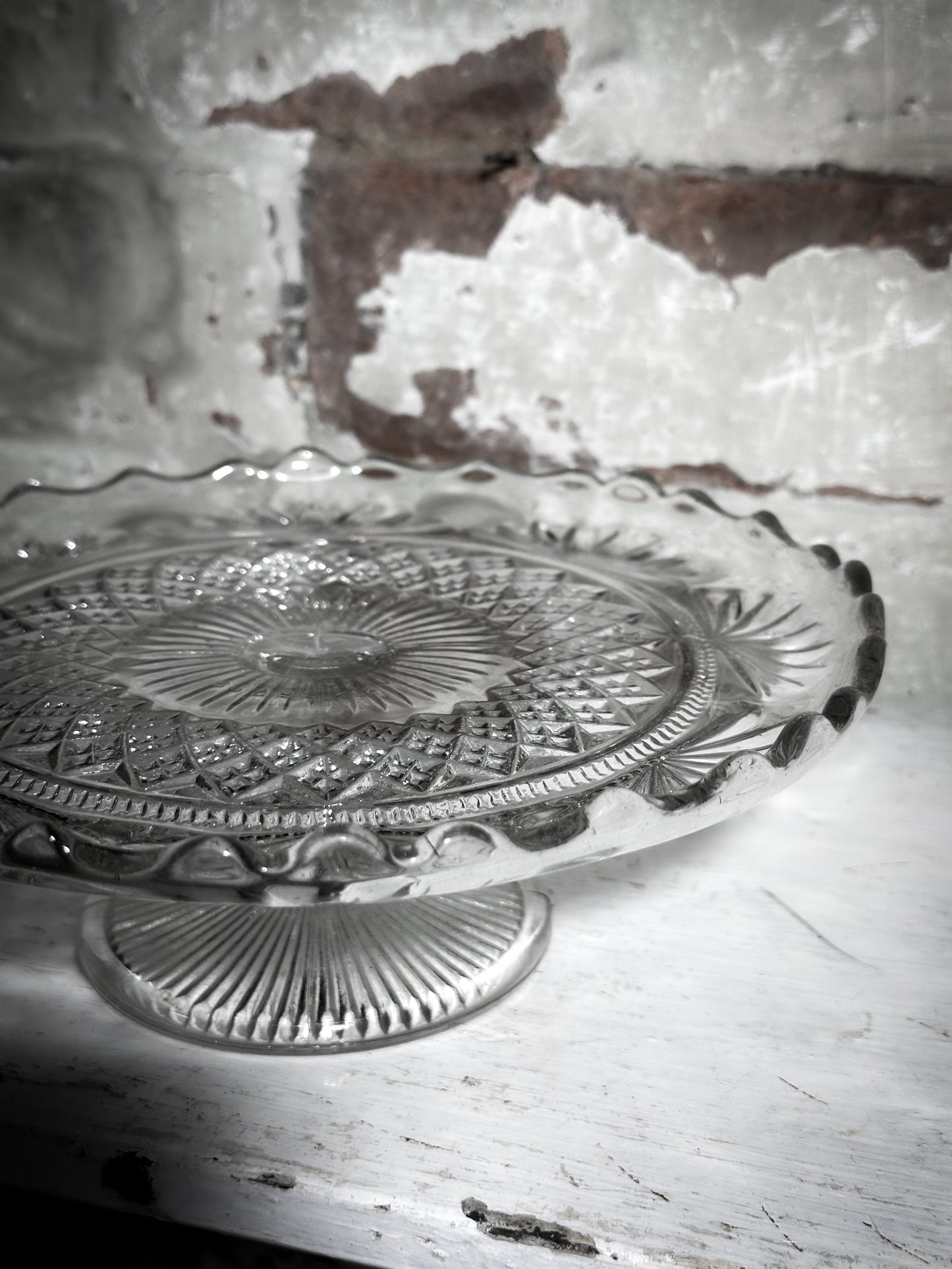 Pressed Glass Vintage Cake Stand