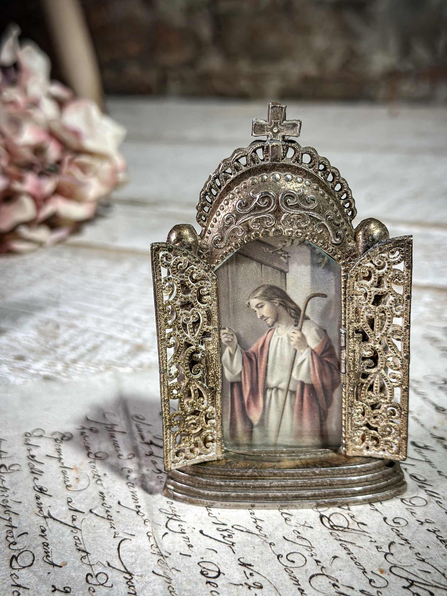 Antique French miniature Shrine