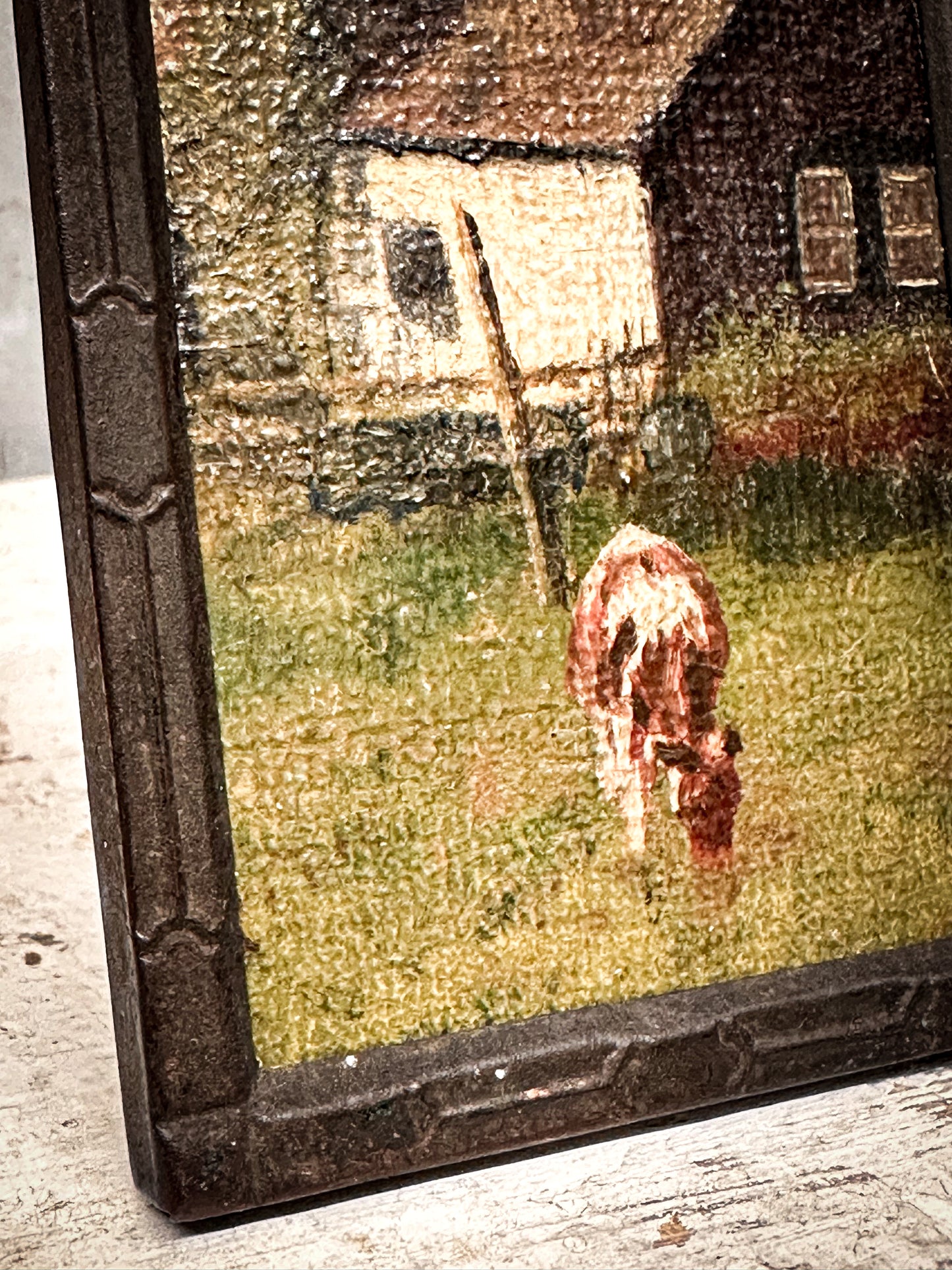 Miniature Oil Painting with Arts & Crafts Frame