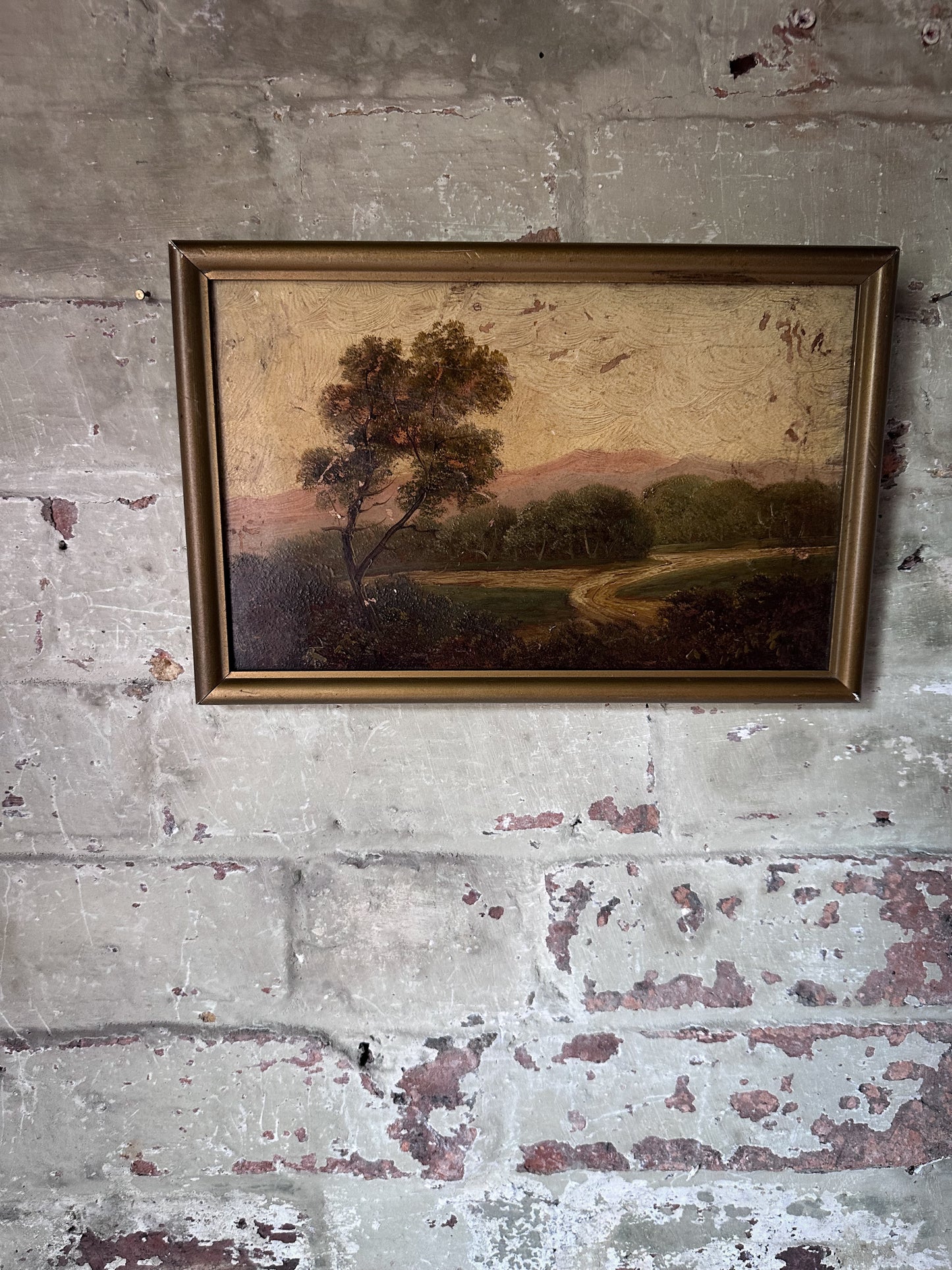 Antique Victorian Oil Painting on Board in Original Frame | Signed Landscape Artwork | c.1880–1900