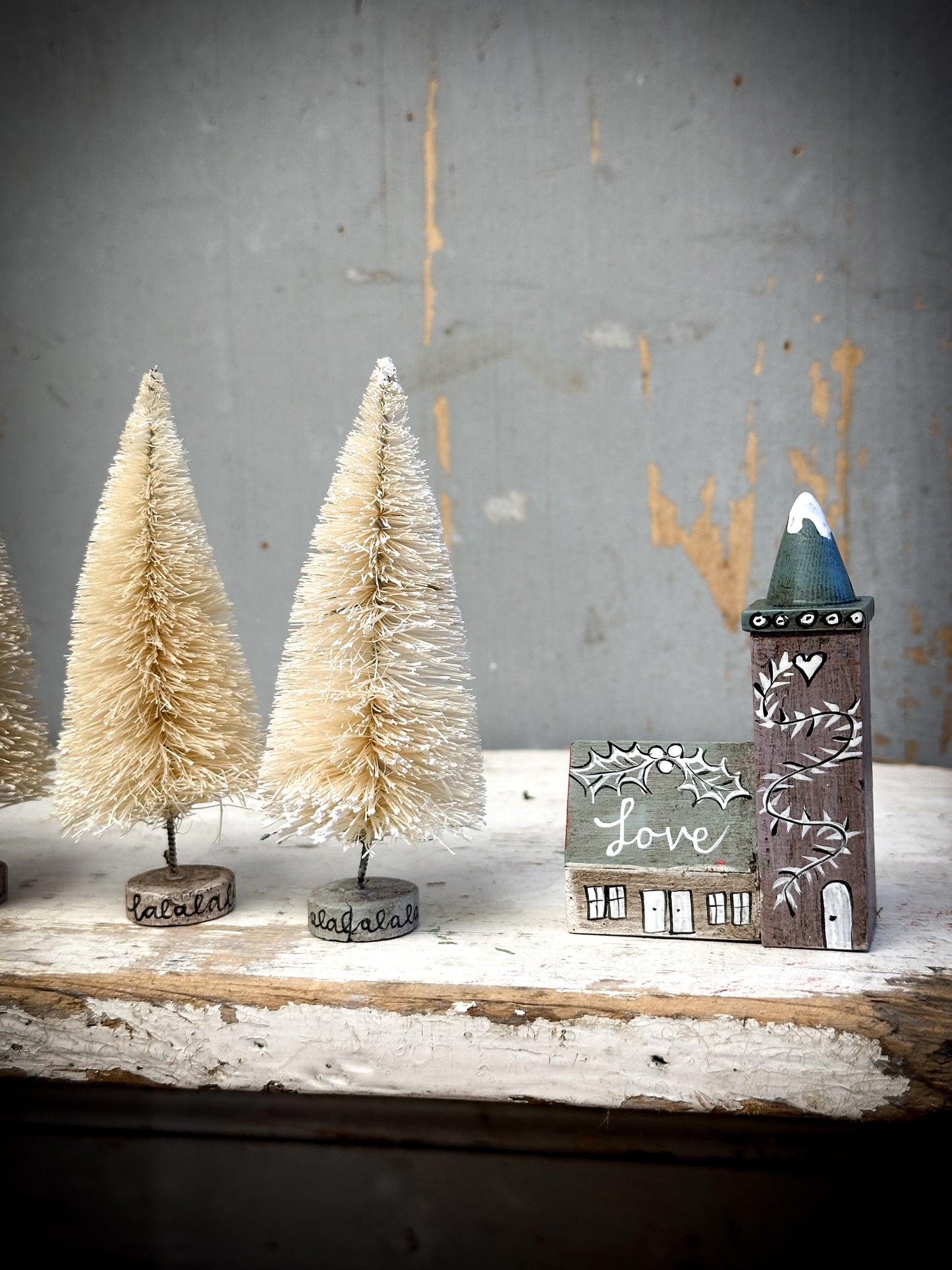 A Tall Painted Bottle Brush Tree “Falalalalalalalala””