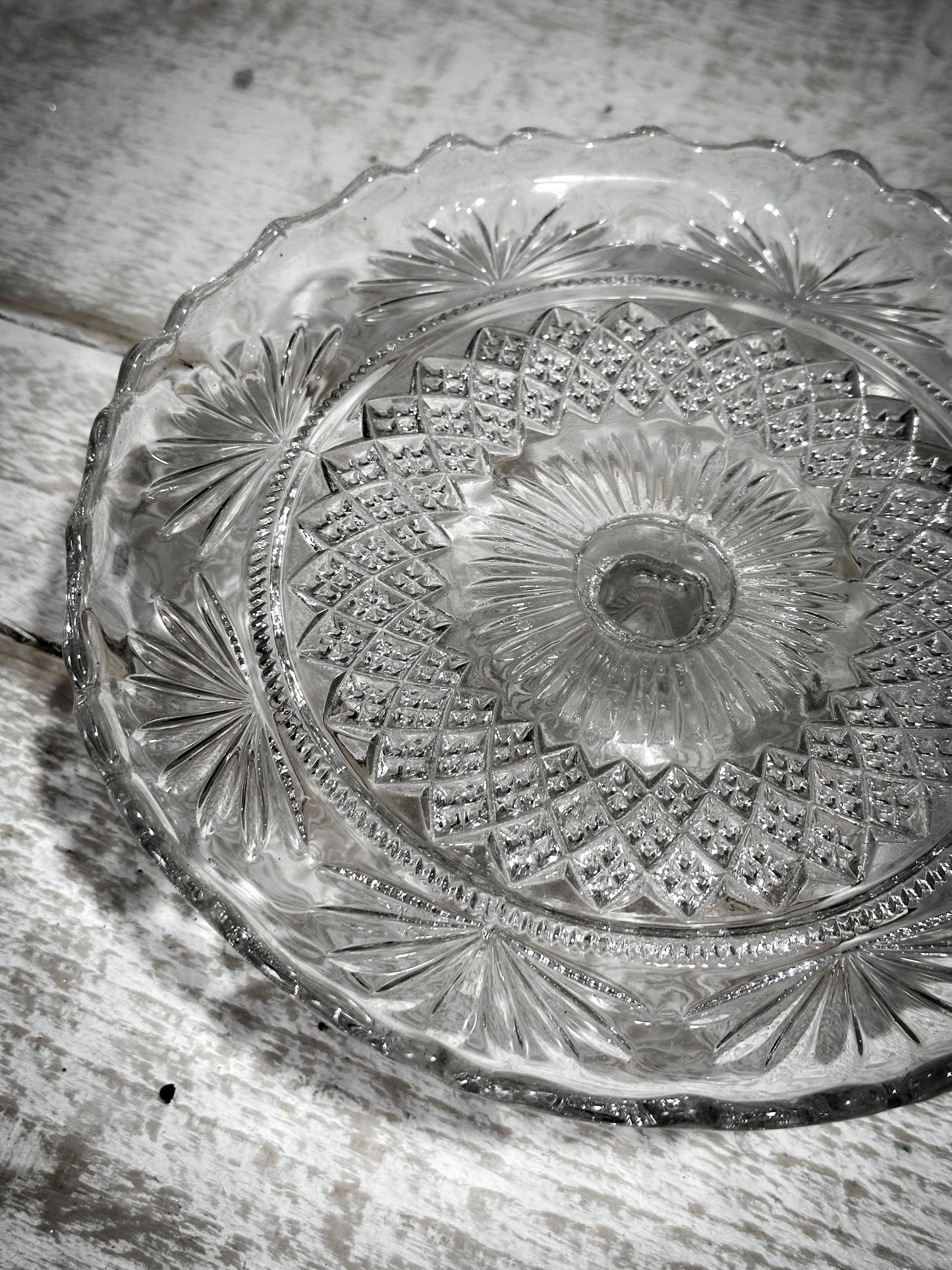 Pressed Glass Vintage Cake Stand