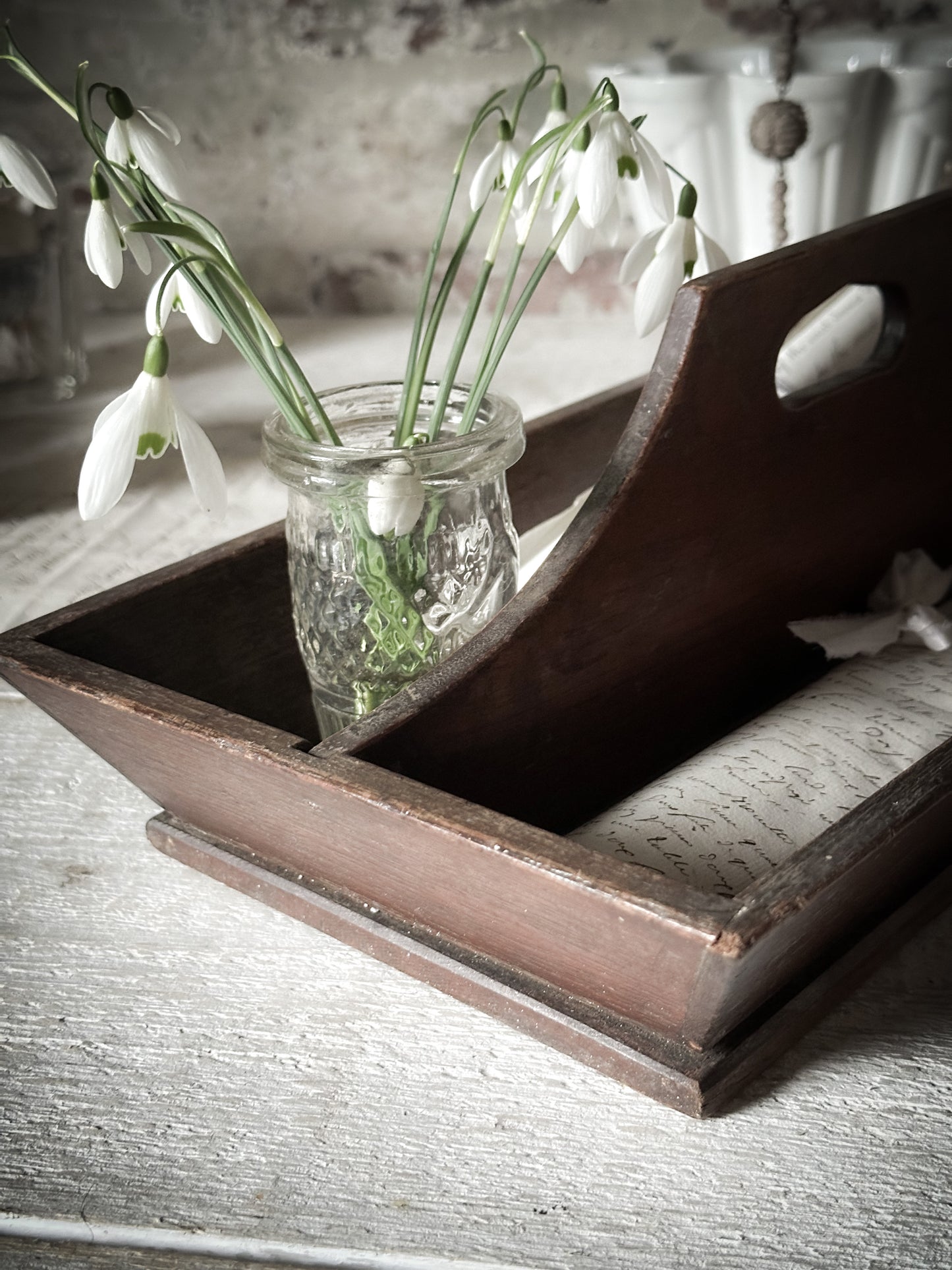 A stunning antique, Edwardian mahogany canteen tray, trug, work box