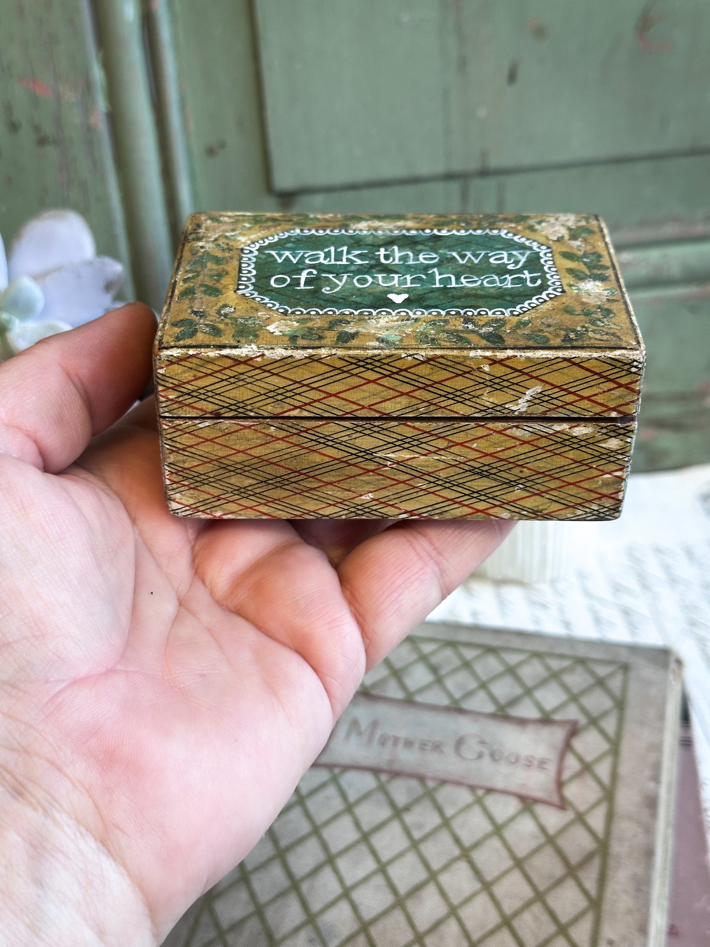 “Walk the Way of Your Heart” – Antique French Hand Painted Box