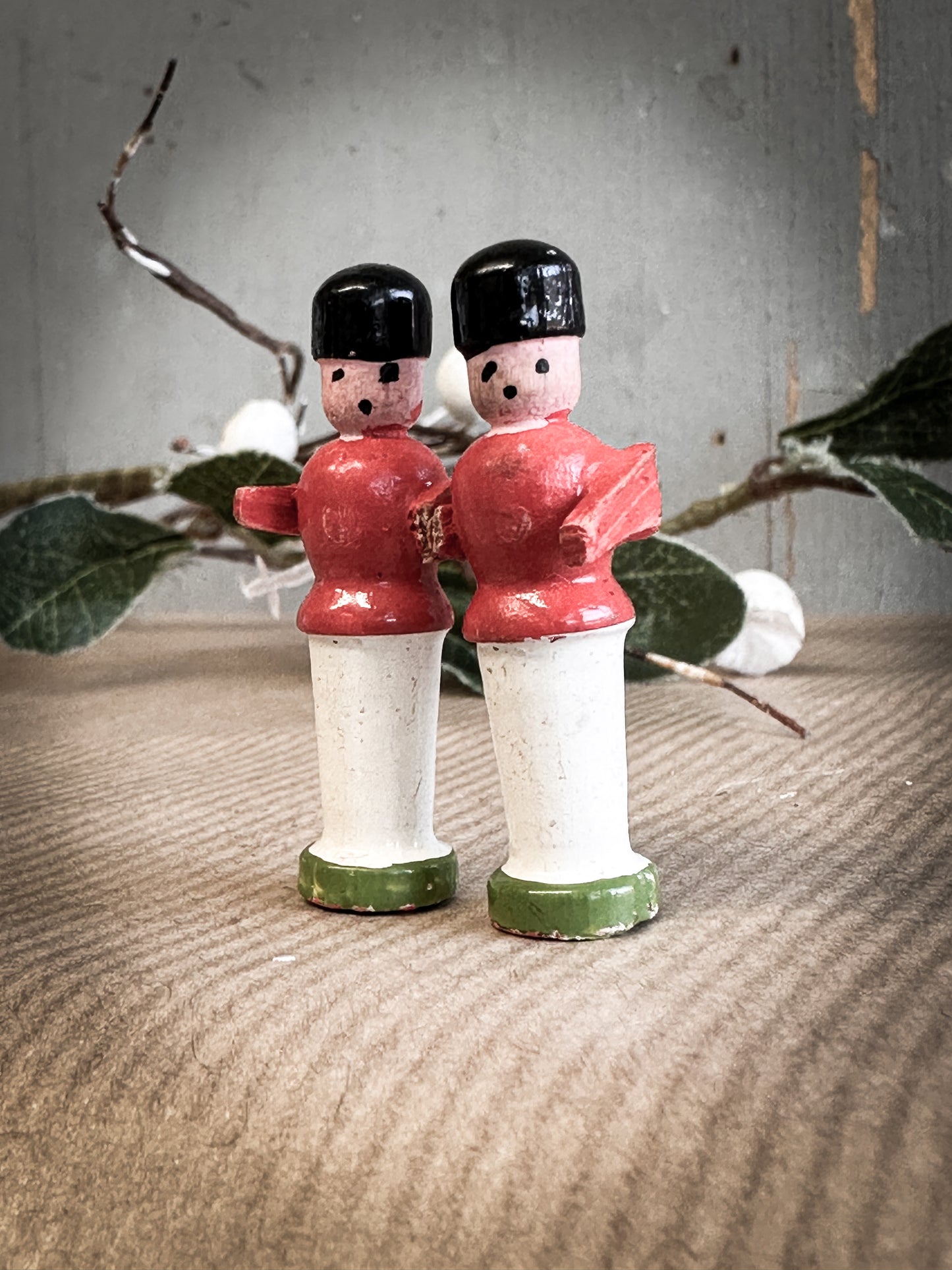 A Vintage German Erzgebirge Tin Soldier For A Christmas Putz Village