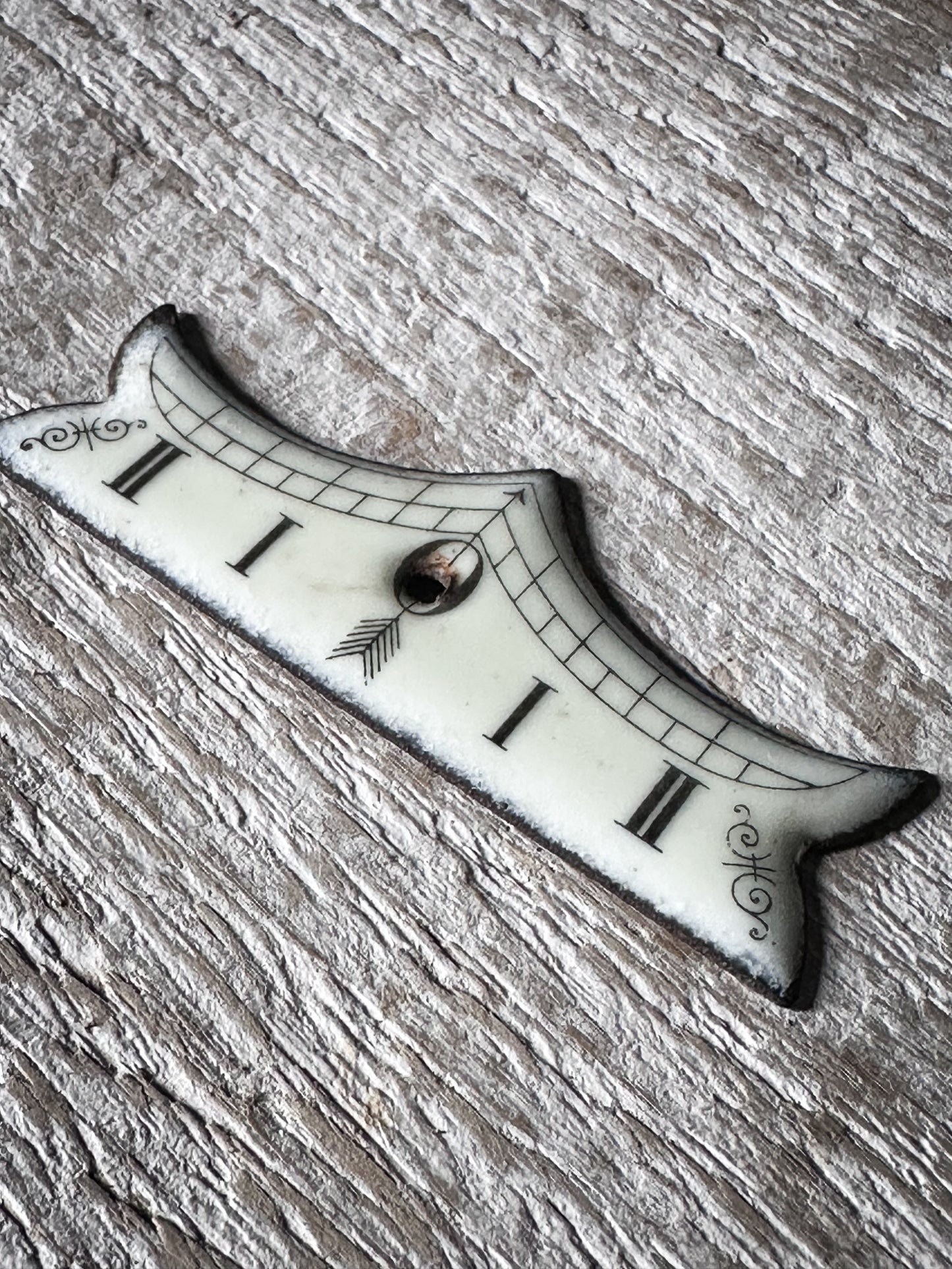 Victorian Enamel Clock Beat Plate | Antique Pendulum Beat Scale | Clock Restoration Part