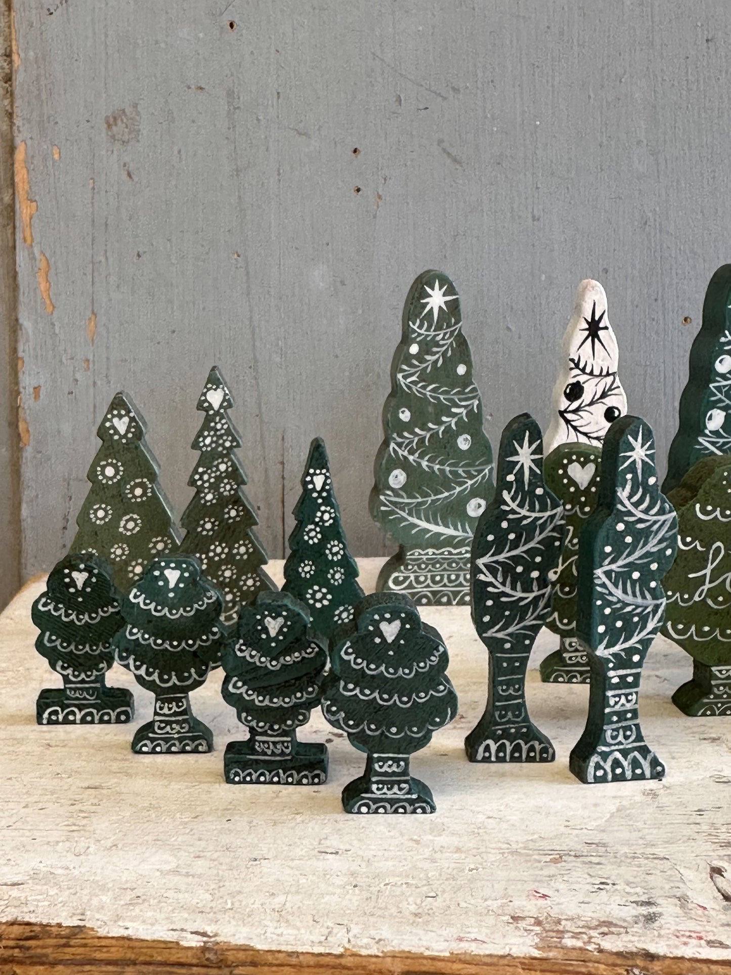 A Vintage German Reworked Erzgebirge Tree For A Christmas Putz Village