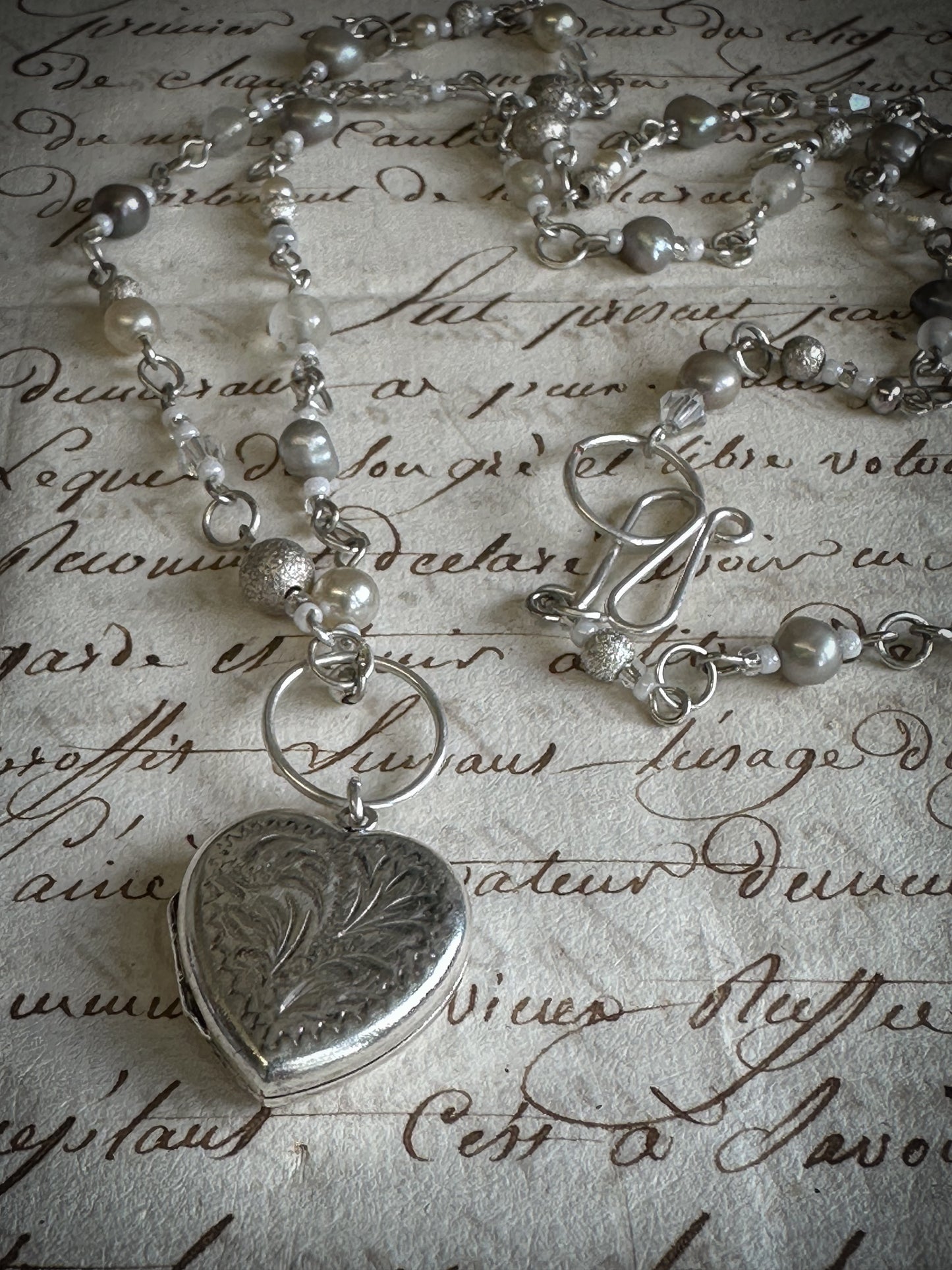 Found Object Vintage Silver Heart Locket Necklace by Jealous Moon Jewellery