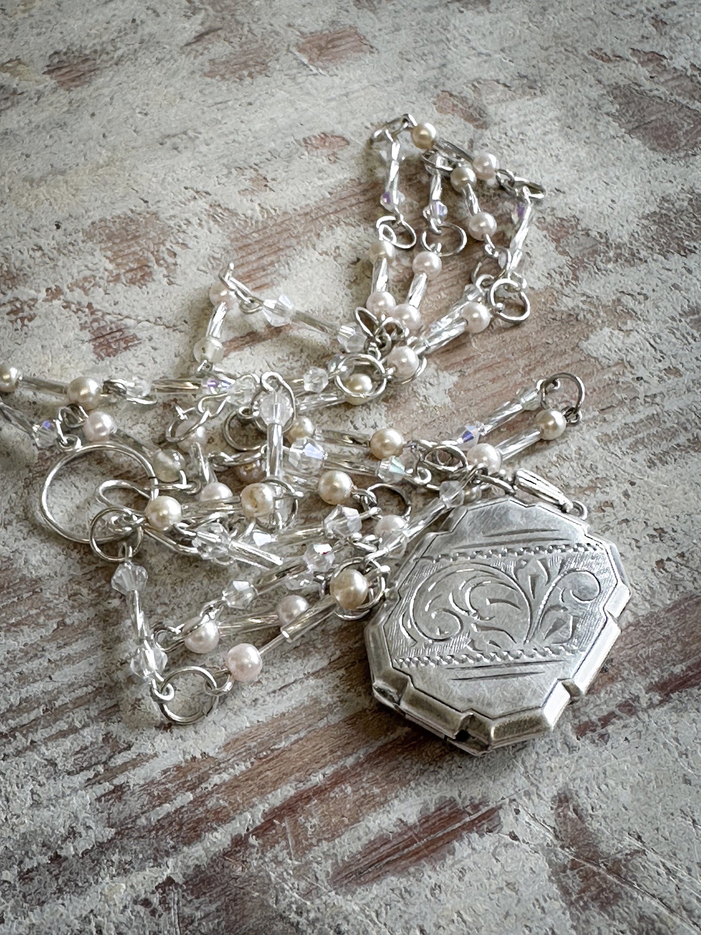 Found Object Aesthetic Movement Silver Locket Necklace by Jealous Moon Jewellery