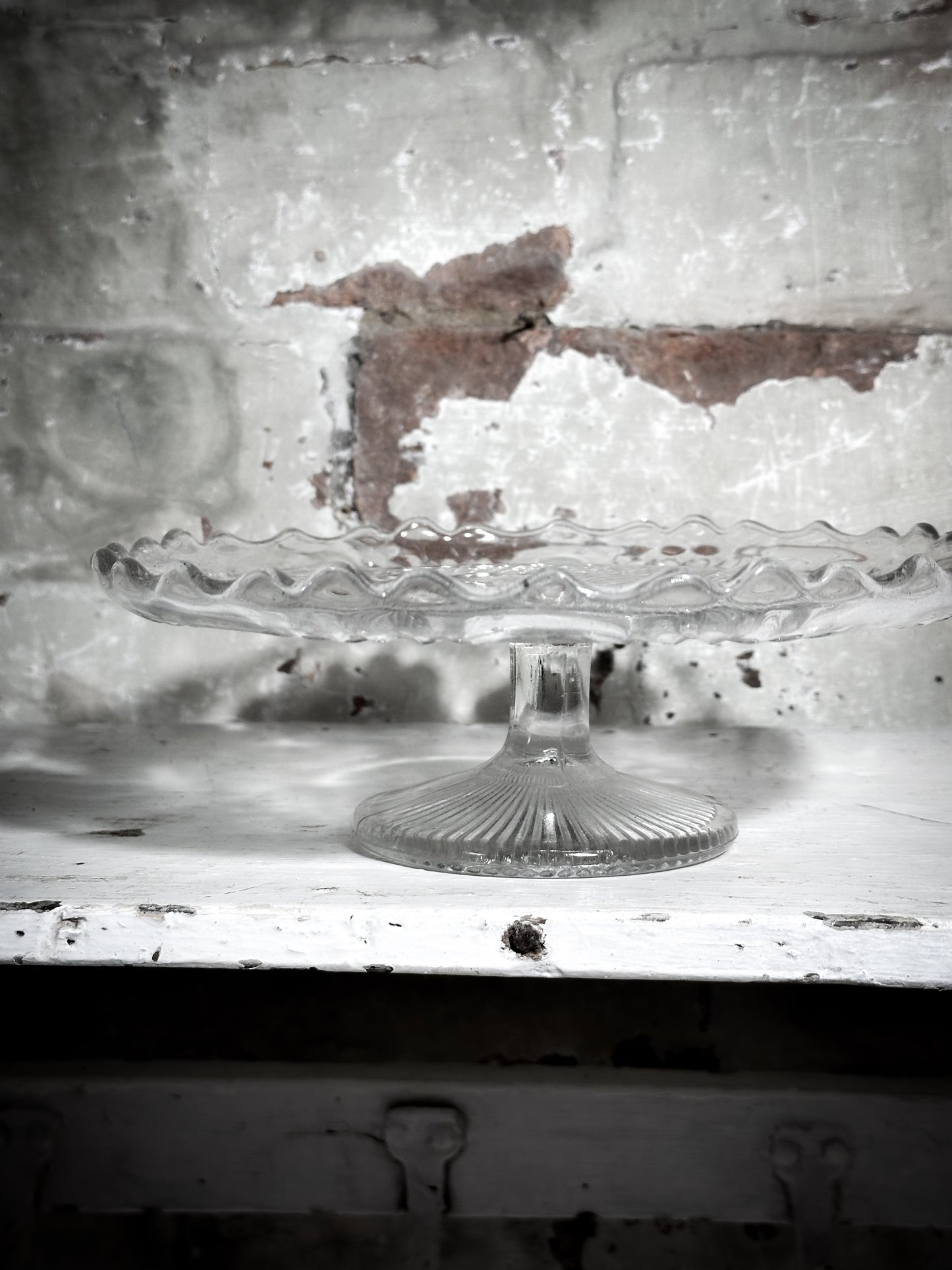 Pressed Glass Vintage Cake Stand