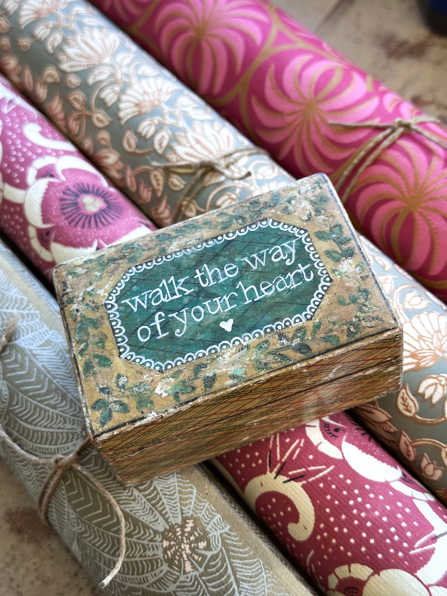 “Walk the Way of Your Heart” – Antique French Hand Painted Box