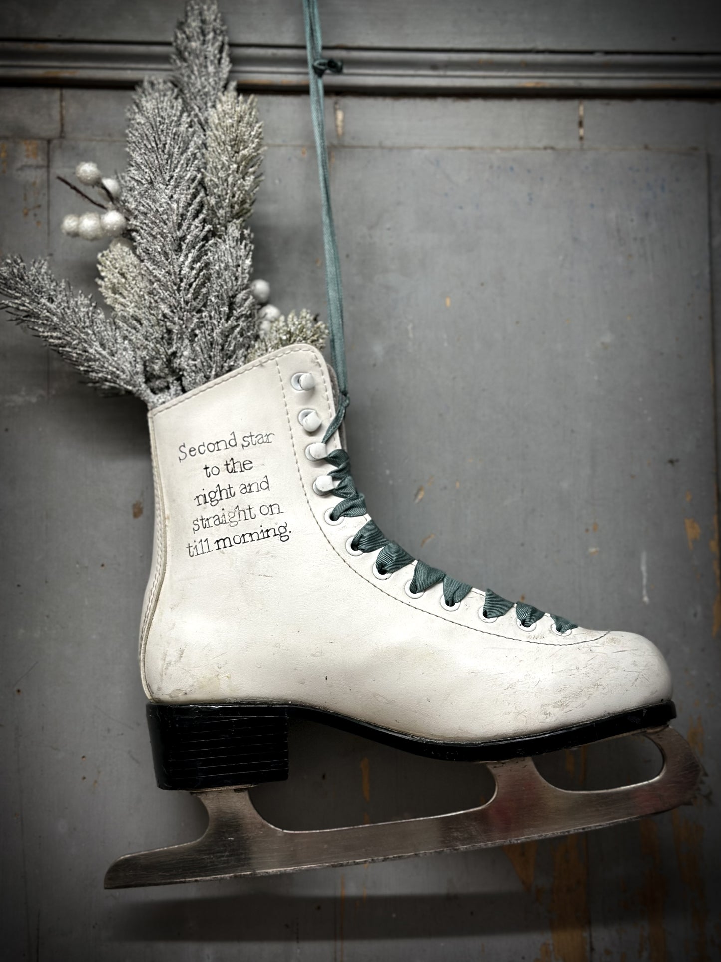 A Beautiful Vintage Christmas Ice Skate Wreath