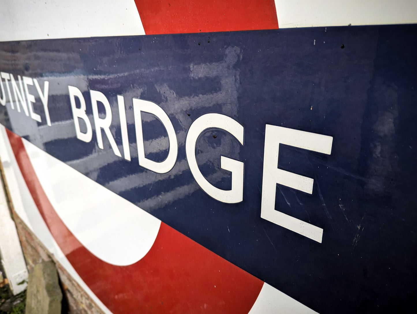 An Original London Underground Enamel Platform Station sign Putney Bridge